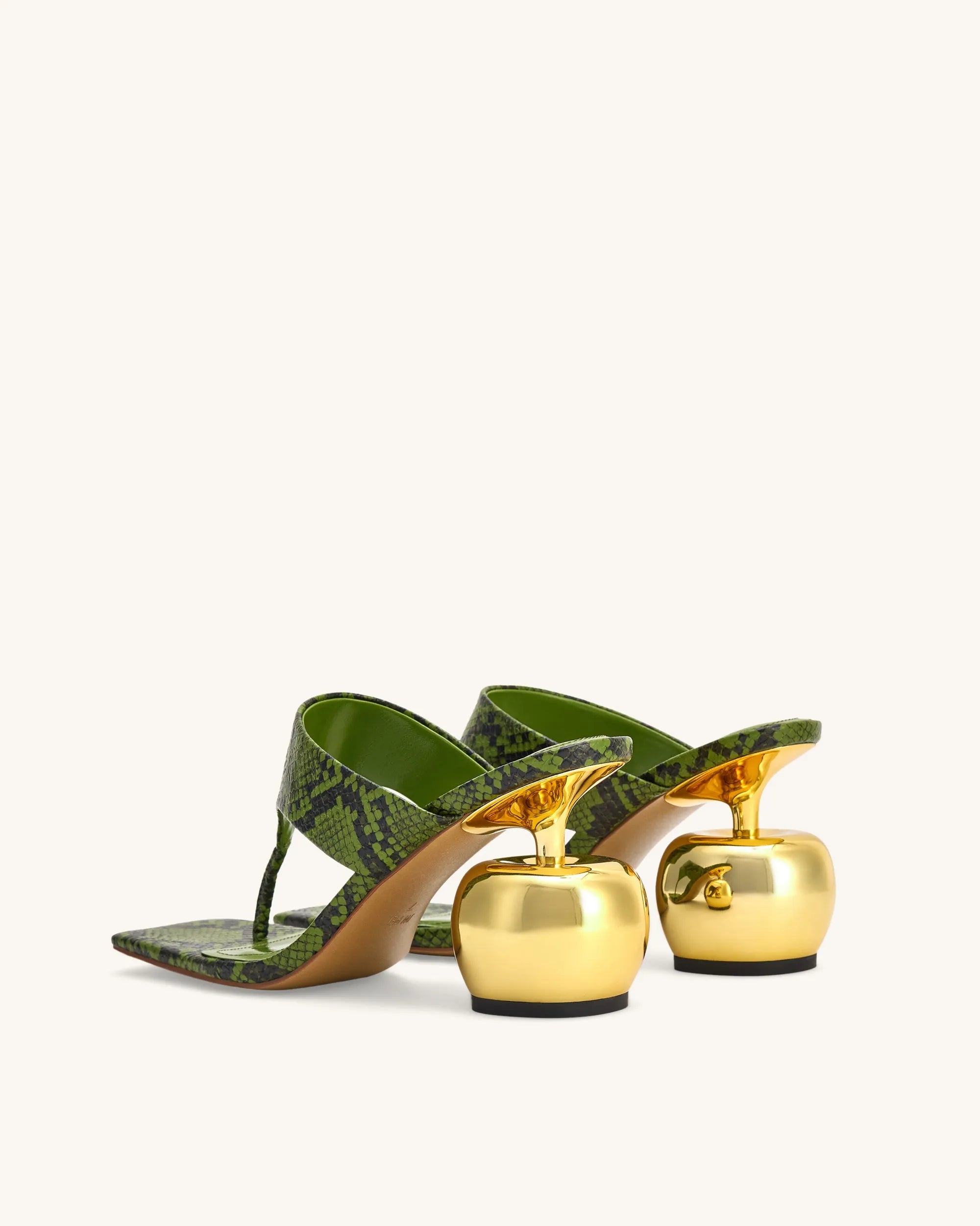 JW PEI Green Women Naomi Snakeskin Heeled Flip Flops - Green SKU: 1SDS145-7_Green Image 05