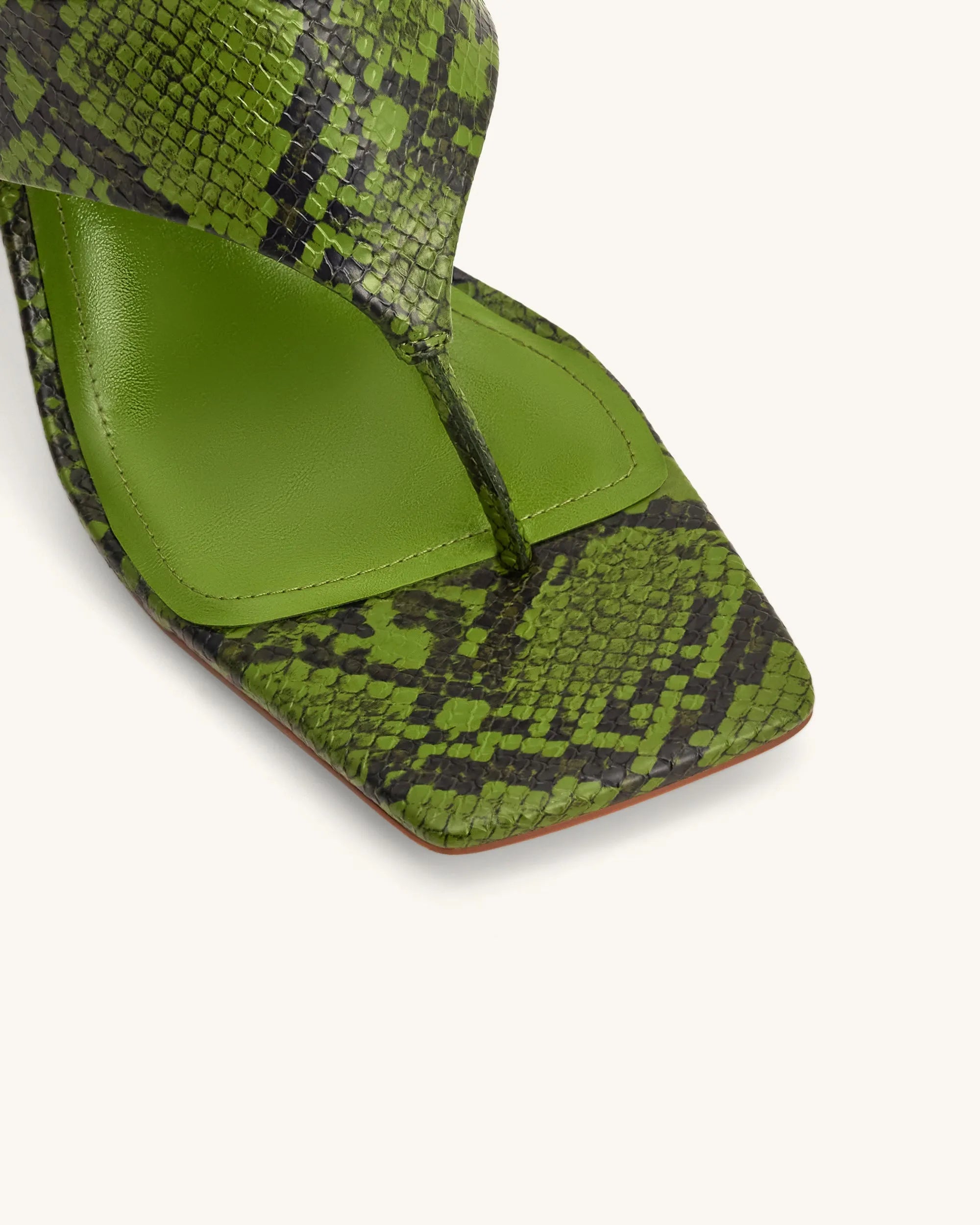 JW PEI Green Women Naomi Snakeskin Heeled Flip Flops - Green SKU: 1SDS145-7_Green Image 06