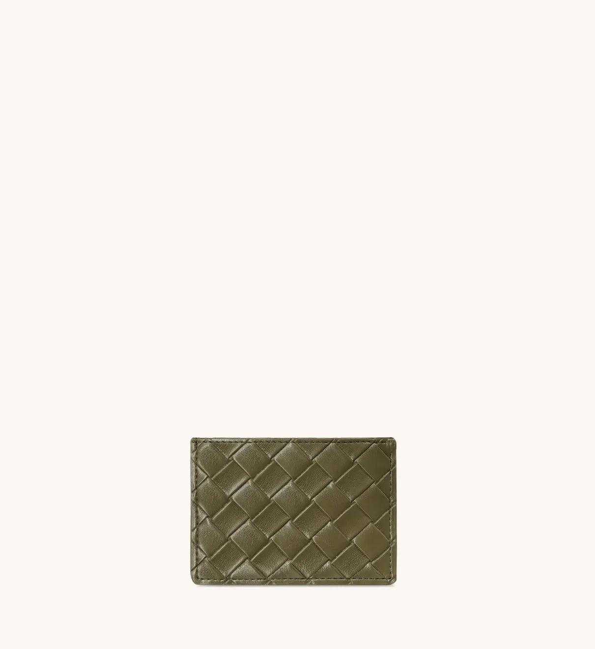 JW PEI Olive Green Women Woven Texture Card Holder SKU: 20035-71_Olive Green Image 02