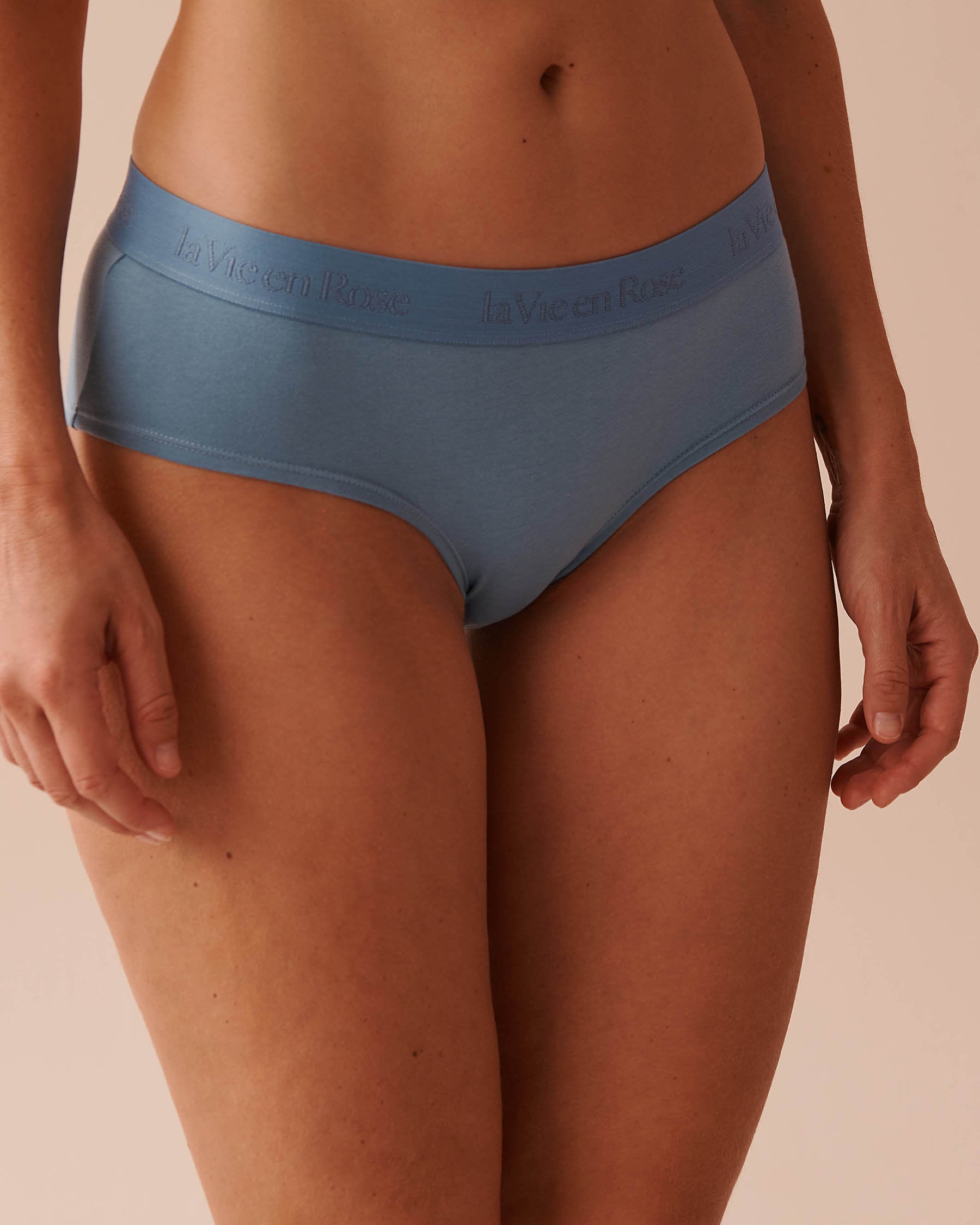 Cotton and Logo Elastic Band Hiphugger Panty_20100519_40202_01