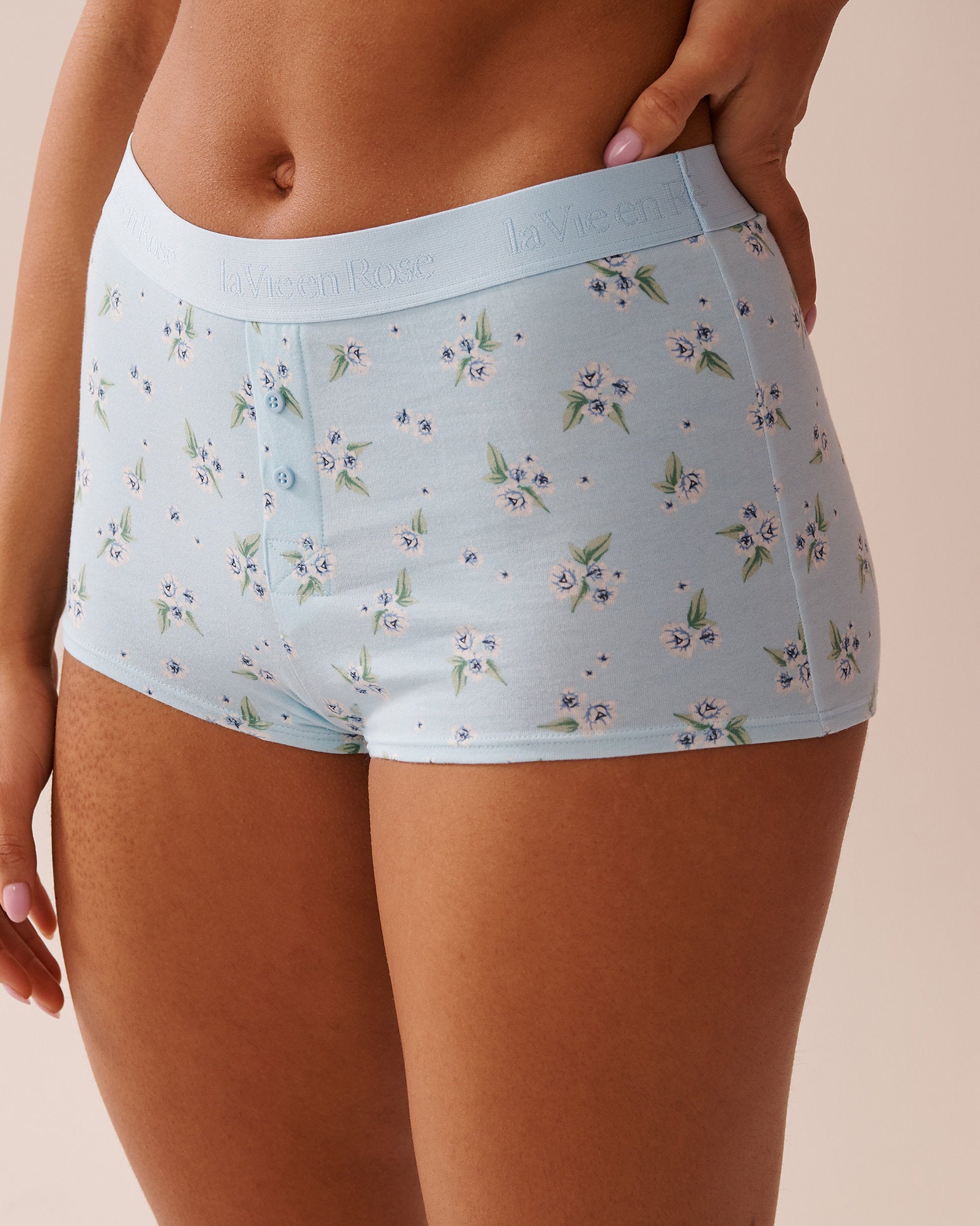 La Vie en Rose_Cotton and Logo Elastic Band High Waist Boyleg Pan_20100579_P40425_01