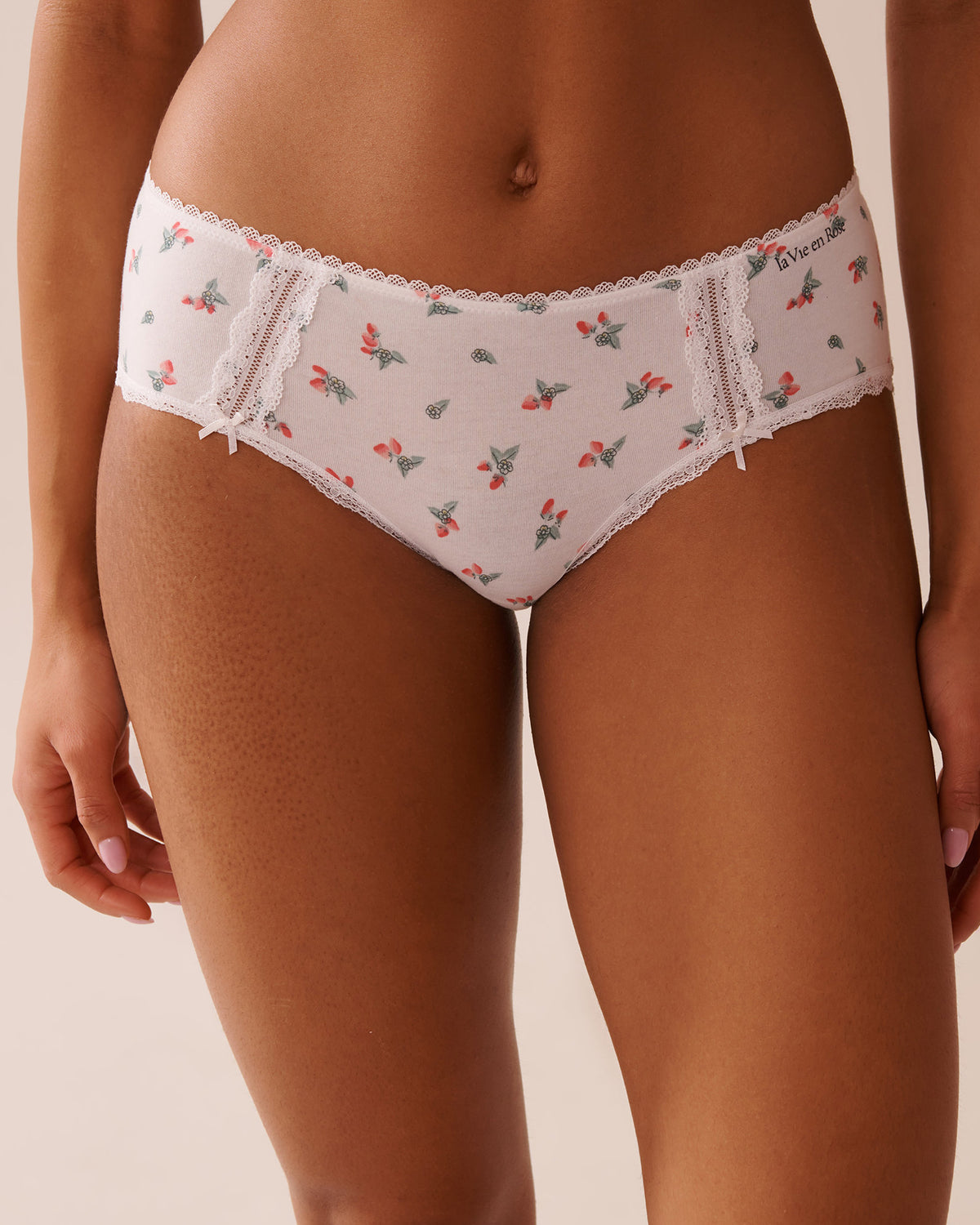 La Vie en Rose_Cotton and Lace Detail Hiphugger Panty_20100582_P10482_01