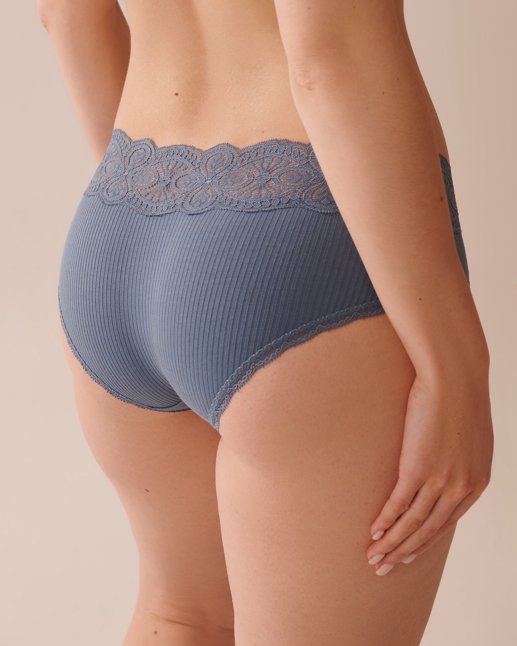 La Vie en Rose_Lace Trim Ribbed Hiphugger Panty_20100608_40223_02