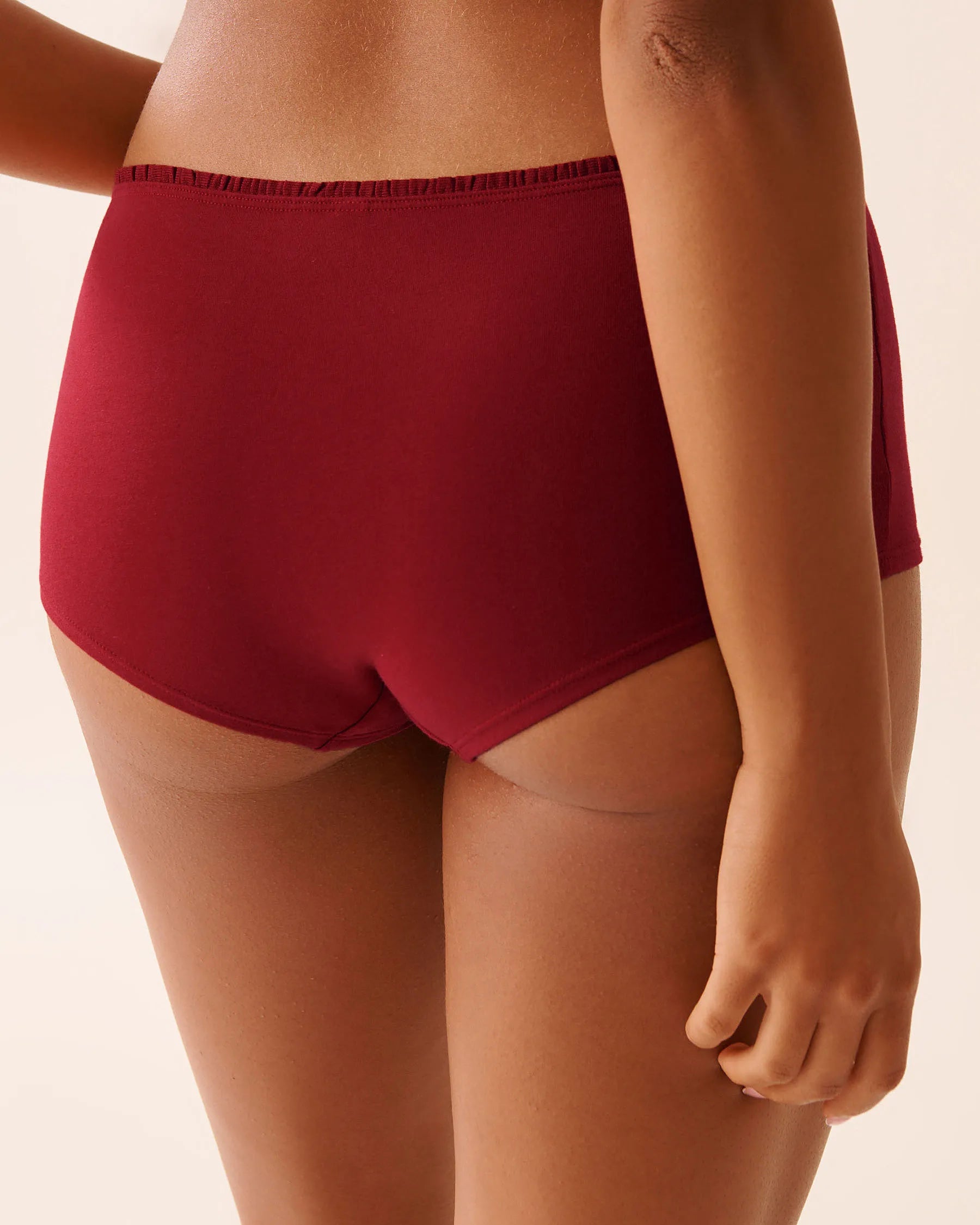 La Vie en Rose_Savvy Red_Ruffle Trim Cotton Boyleg Panty_20100668_60215_02