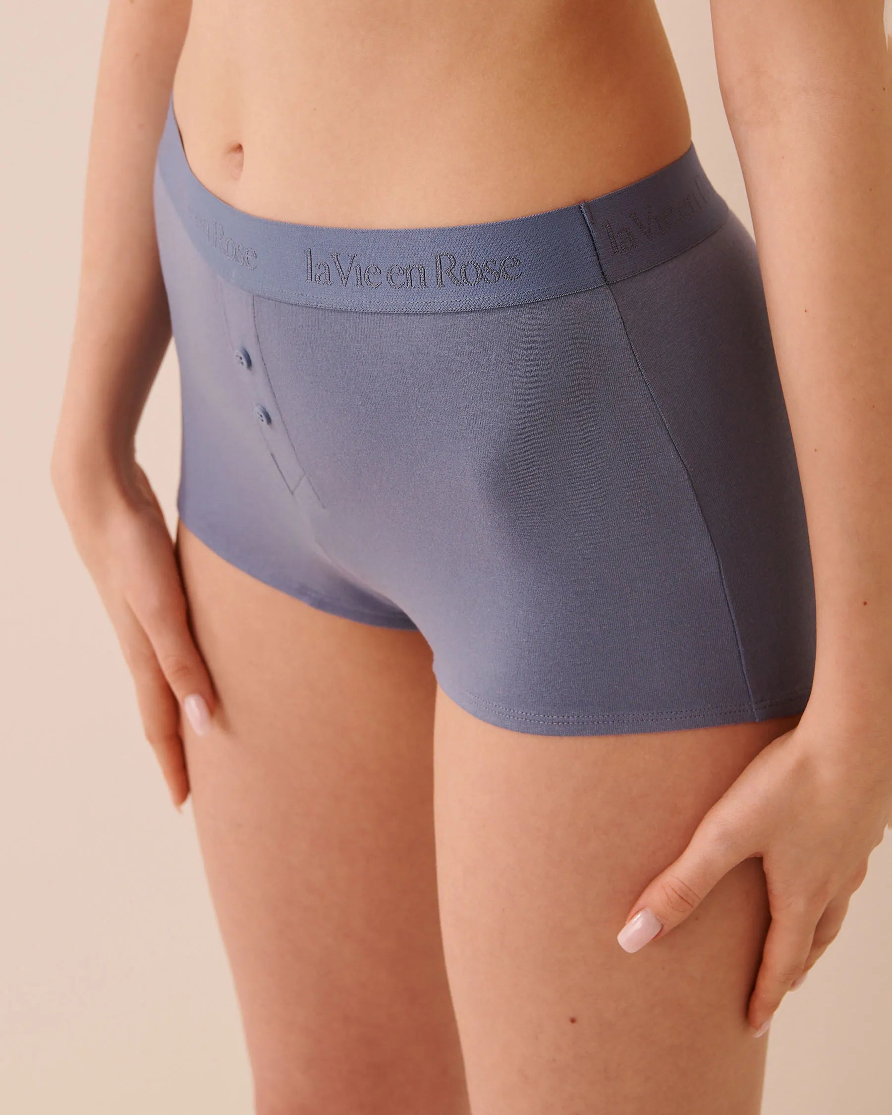 La Vie en Rose Wild Wind Women Cotton and Logo Elastic Band High Waist Boyleg Pan SKU: 20100736_40276 Image 01