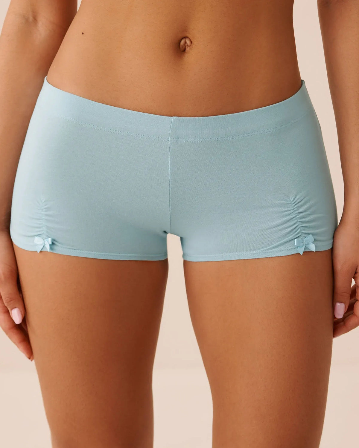 La Vie en Rose Stratosphere Women Bow & Ruched Cotton Boyshort Panty SKU: 20100744_40274 Image 01