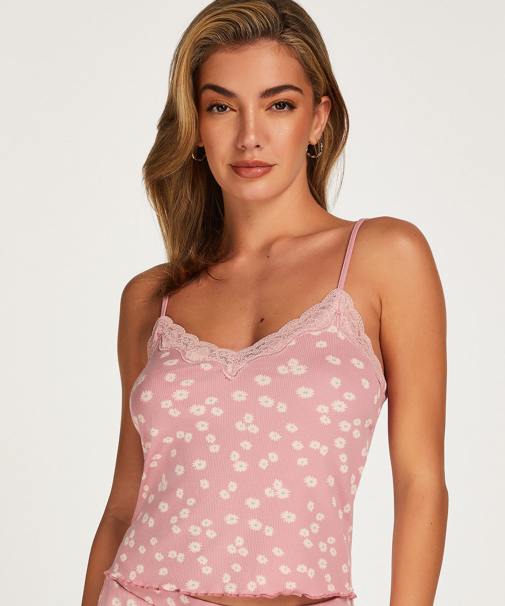 Cami Rib Lace V Neck_202341_Foxglove_01
