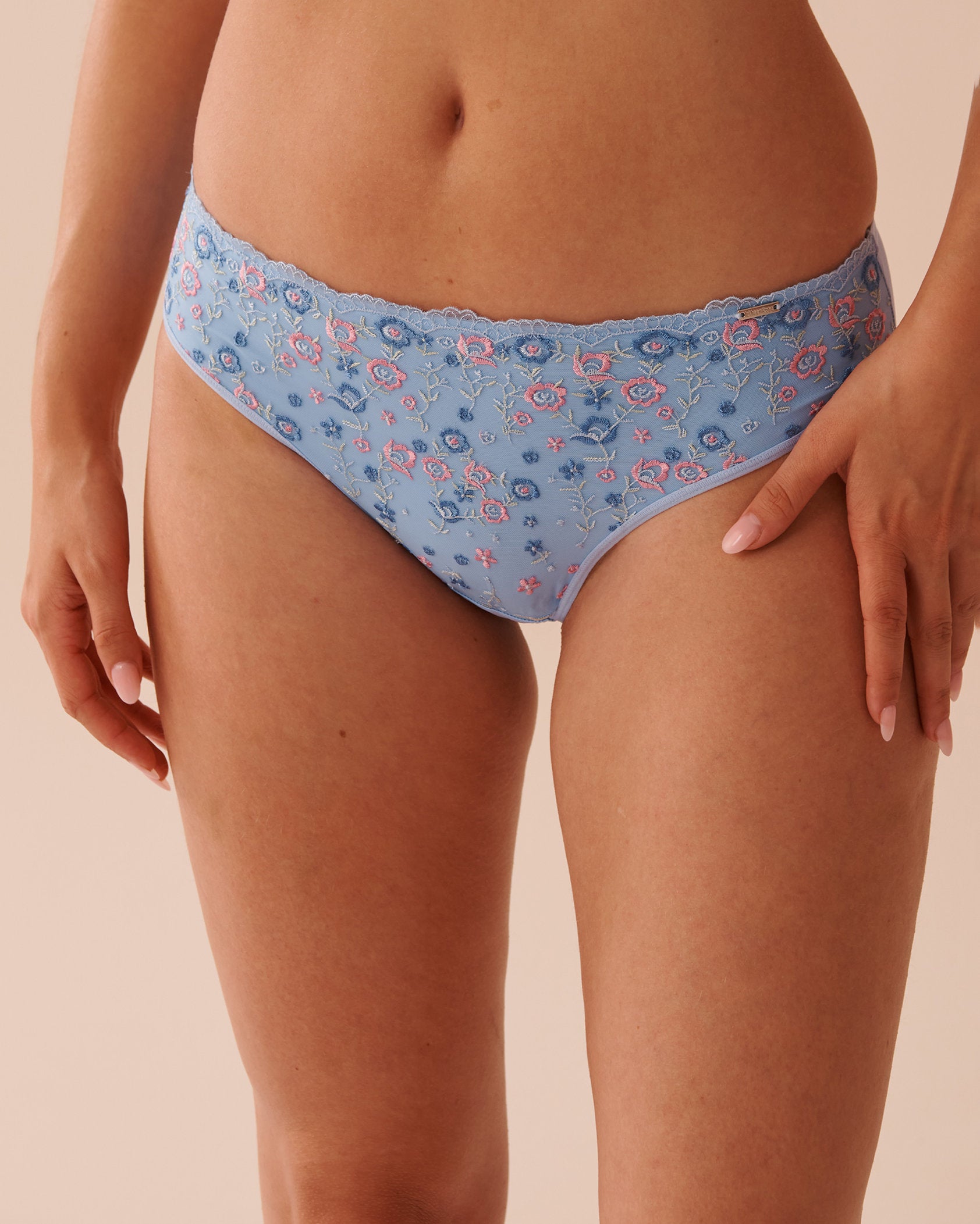 La Vie en Rose_Microfiber and Mesh Sleek Back Bikini Panty_20300365_P40415_01