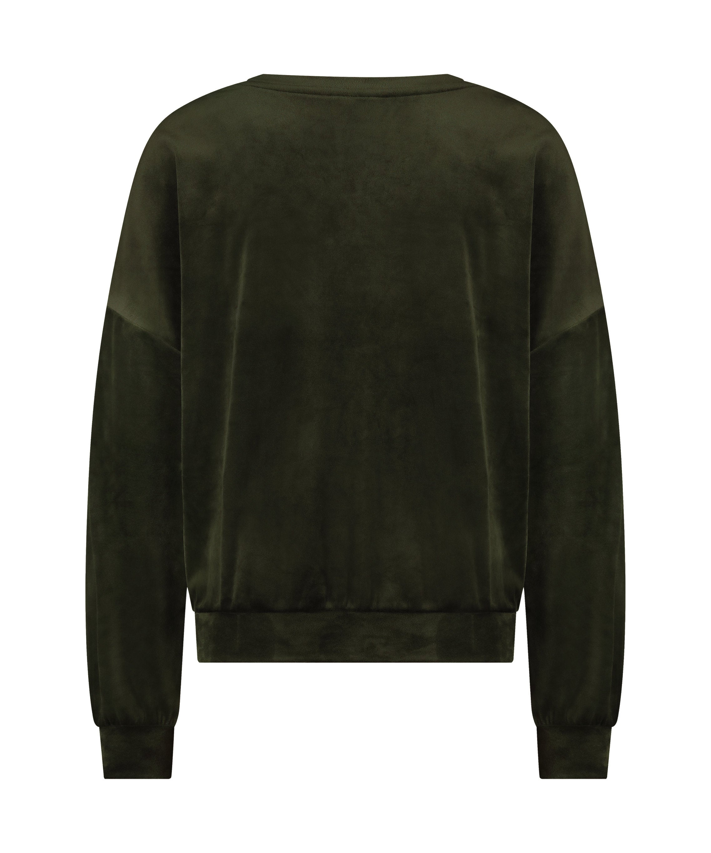 Top Long Sleeve Velours Crew_203326_Kombu Green_06
