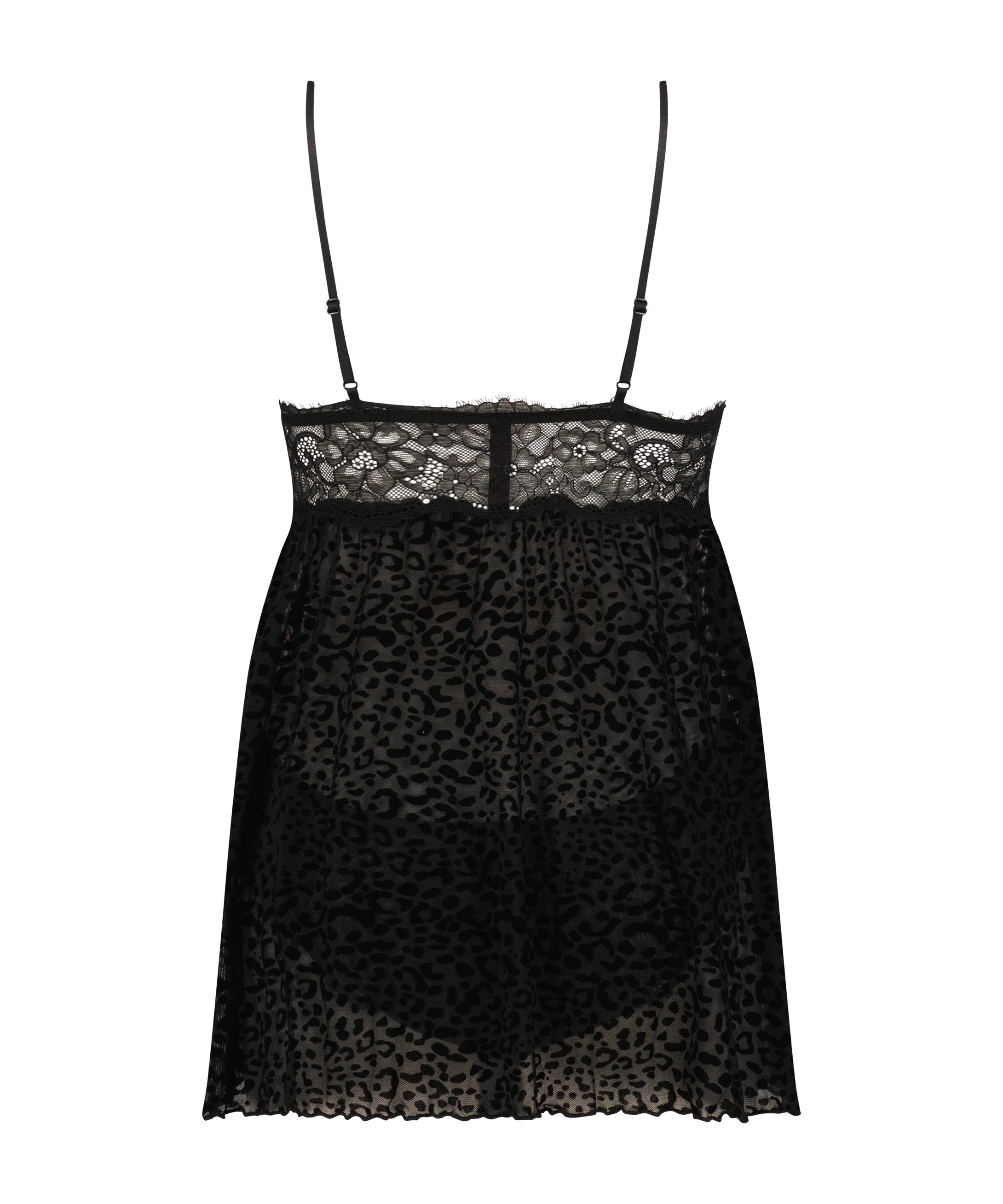 Animal Flock Lace Babydoll_204174_Black_02