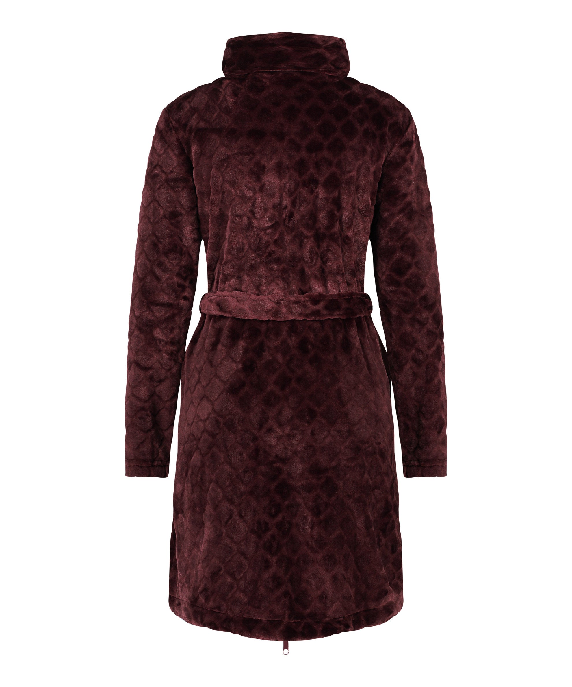 Robe Fleece Zip Emb Honeycomb_204193_Windsor Wine_05