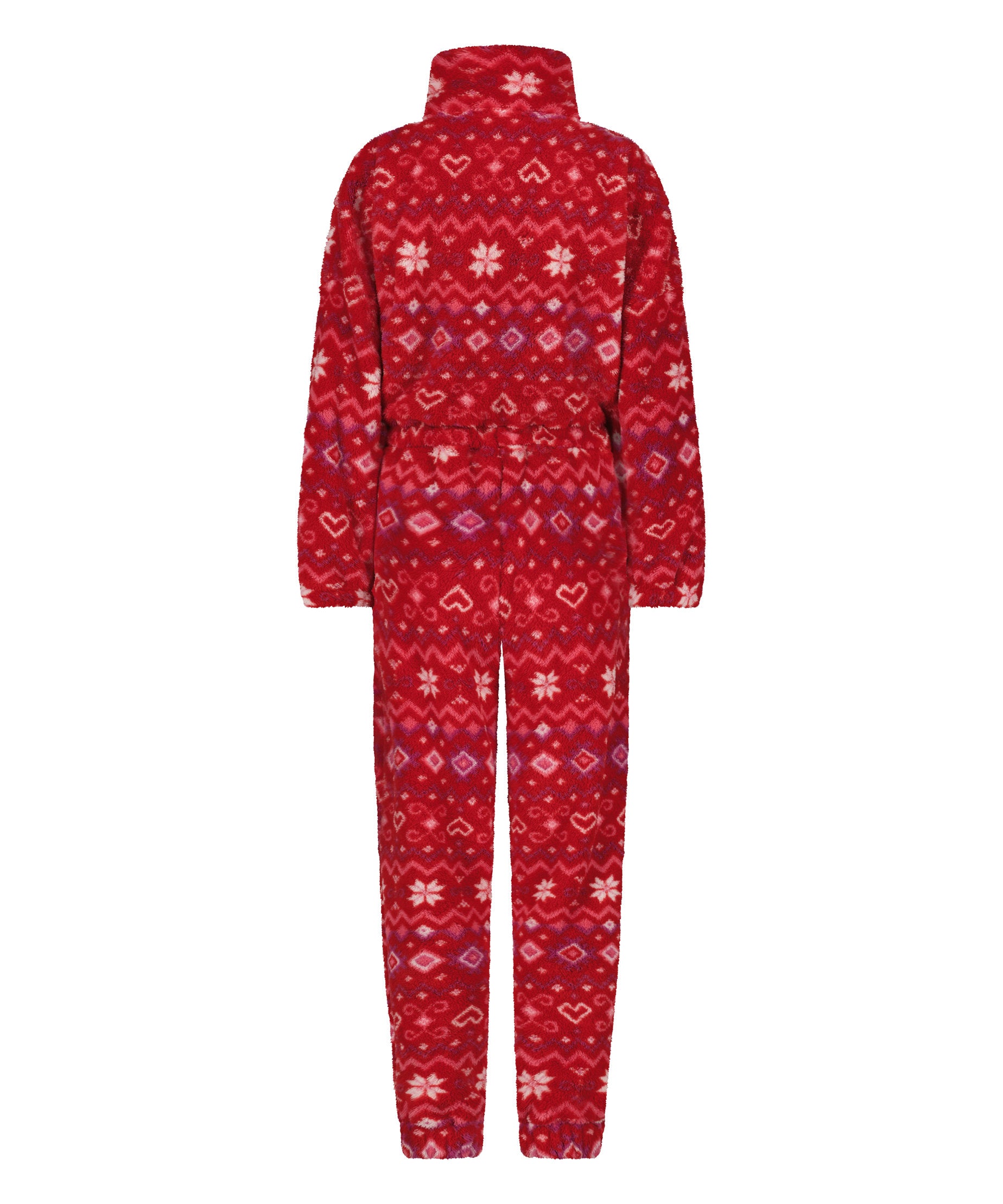 Onesie Fleece Zip Up Fairisle_204196_High Risk Red_06