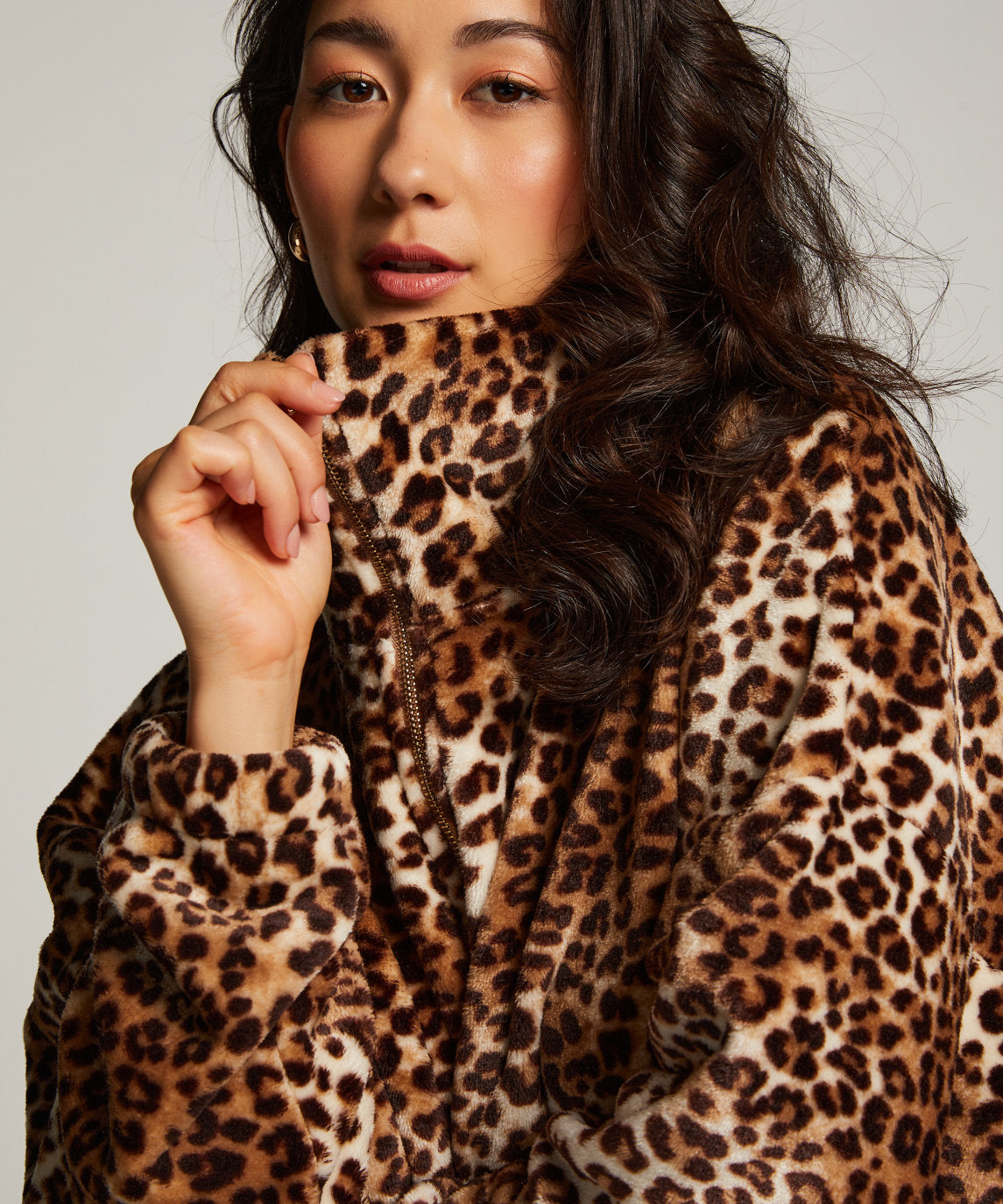 Onesie Flannel Fleece Zip Leo_204241_Oatmeal Melee_02
