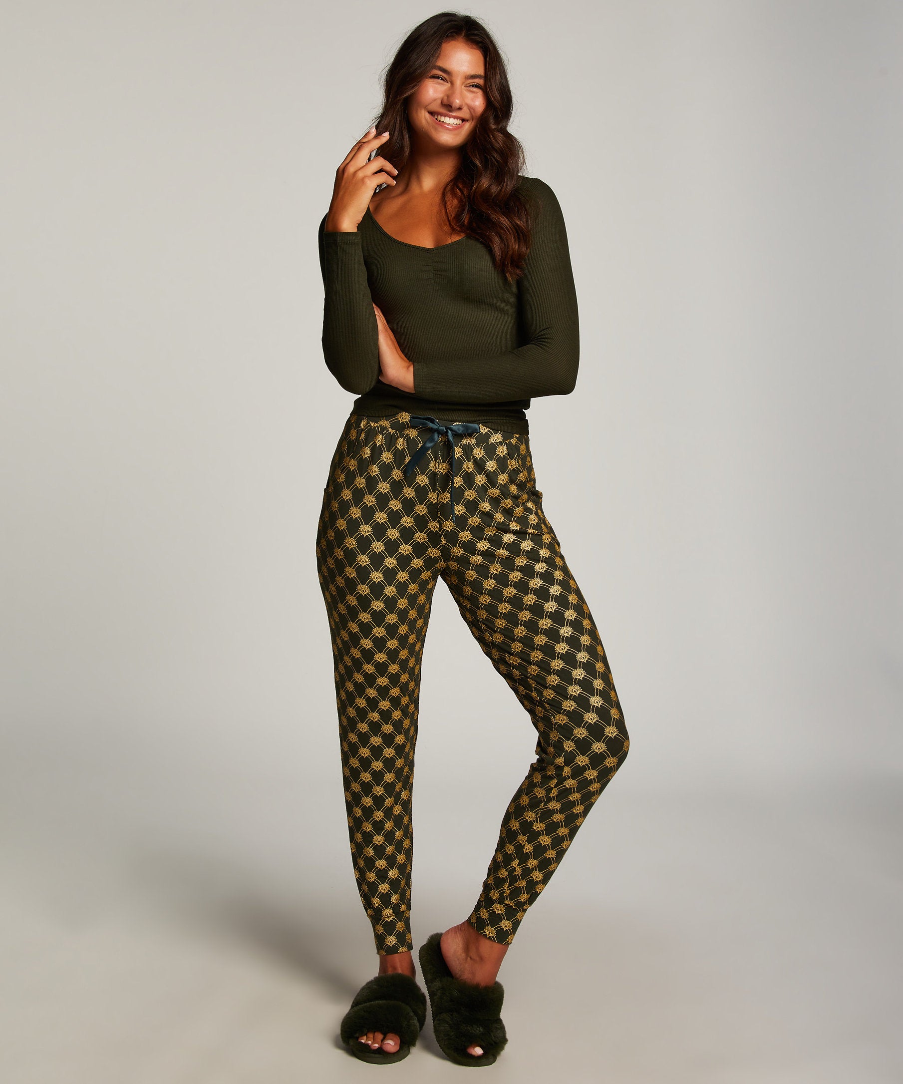 Top Long Sleeve Waffle Gathering_204242_Kombu Green_03