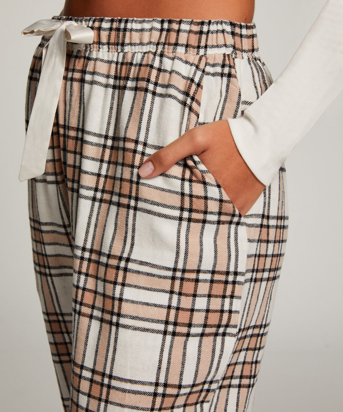 Pant Flannel Twill Check Cuff_204243_Oatmeal Melee_02