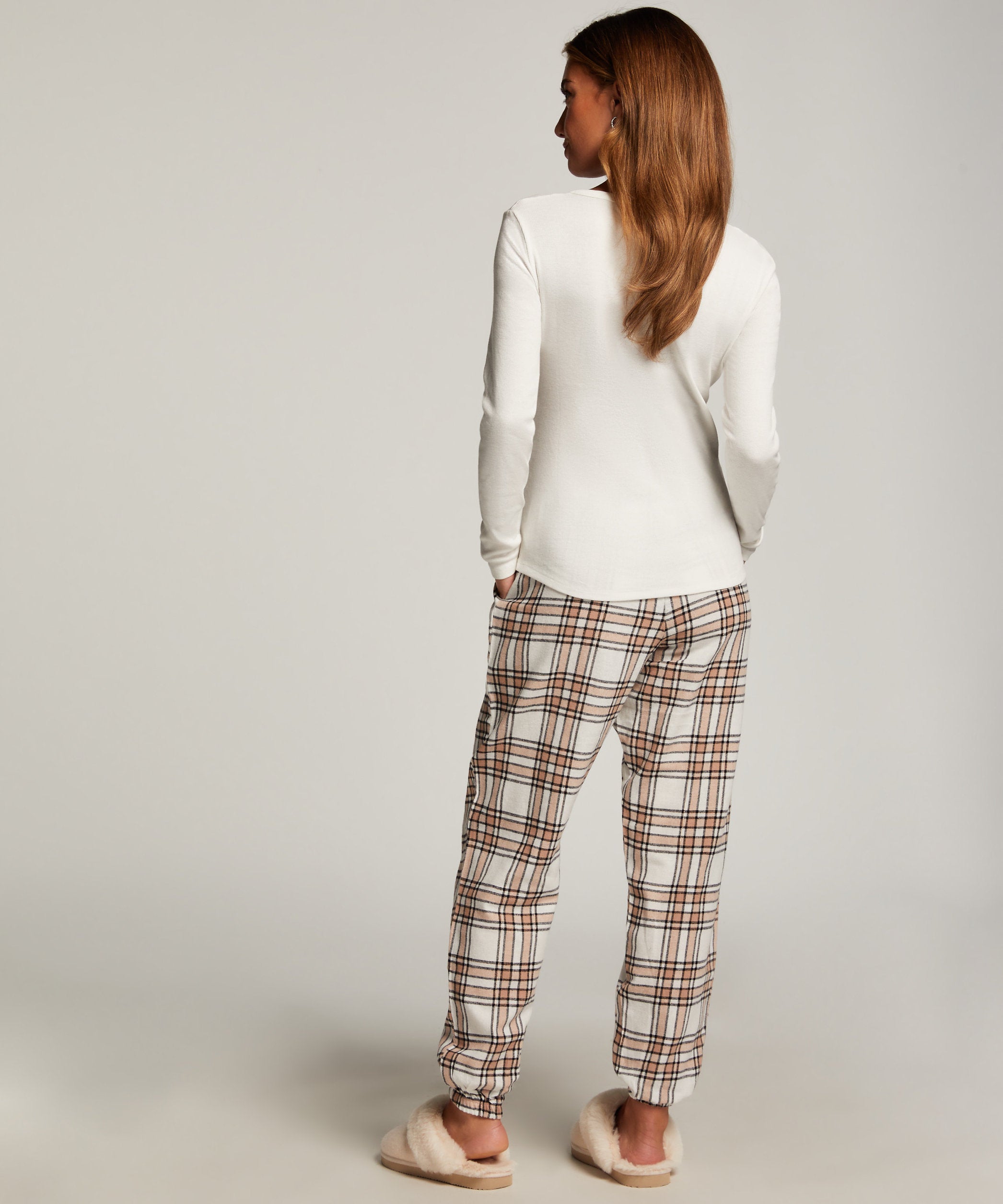 Pant Flannel Twill Check Cuff_204243_Oatmeal Melee_03