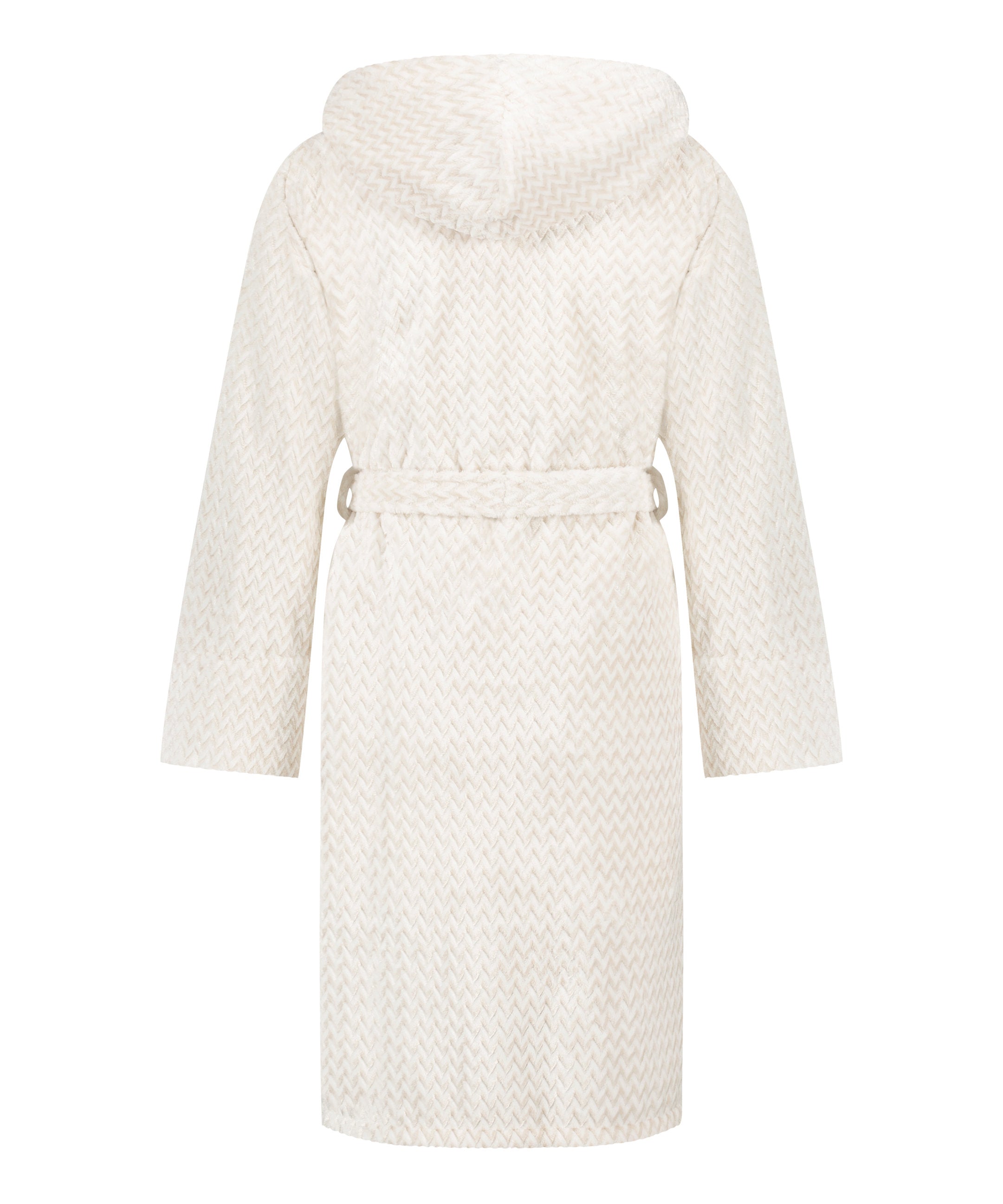 Robe Short Fleece Hood Zigzag_204244_Oatmeal Melee_05