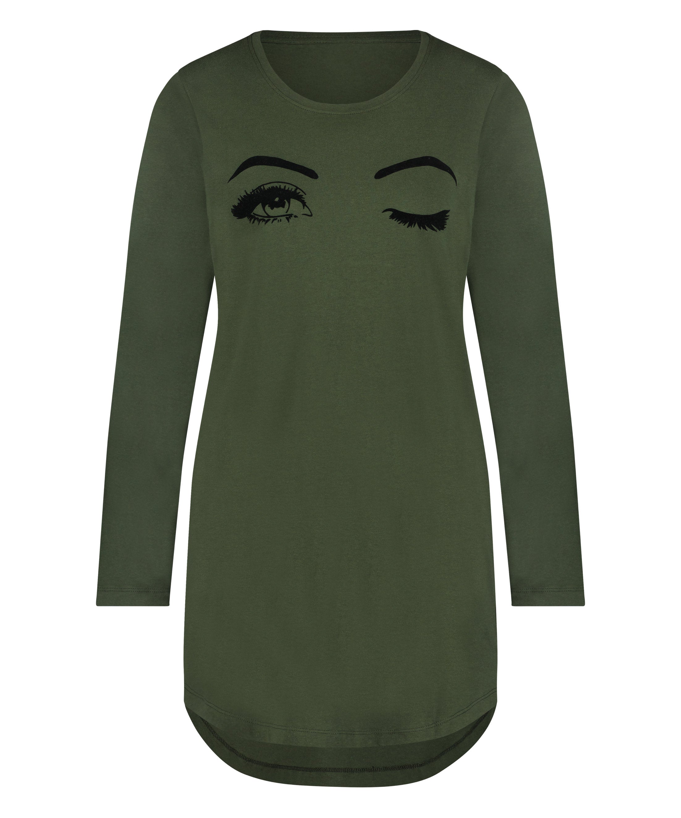 Nightie Long Sleeve R Neck Wink_204247_Kombu Green_04