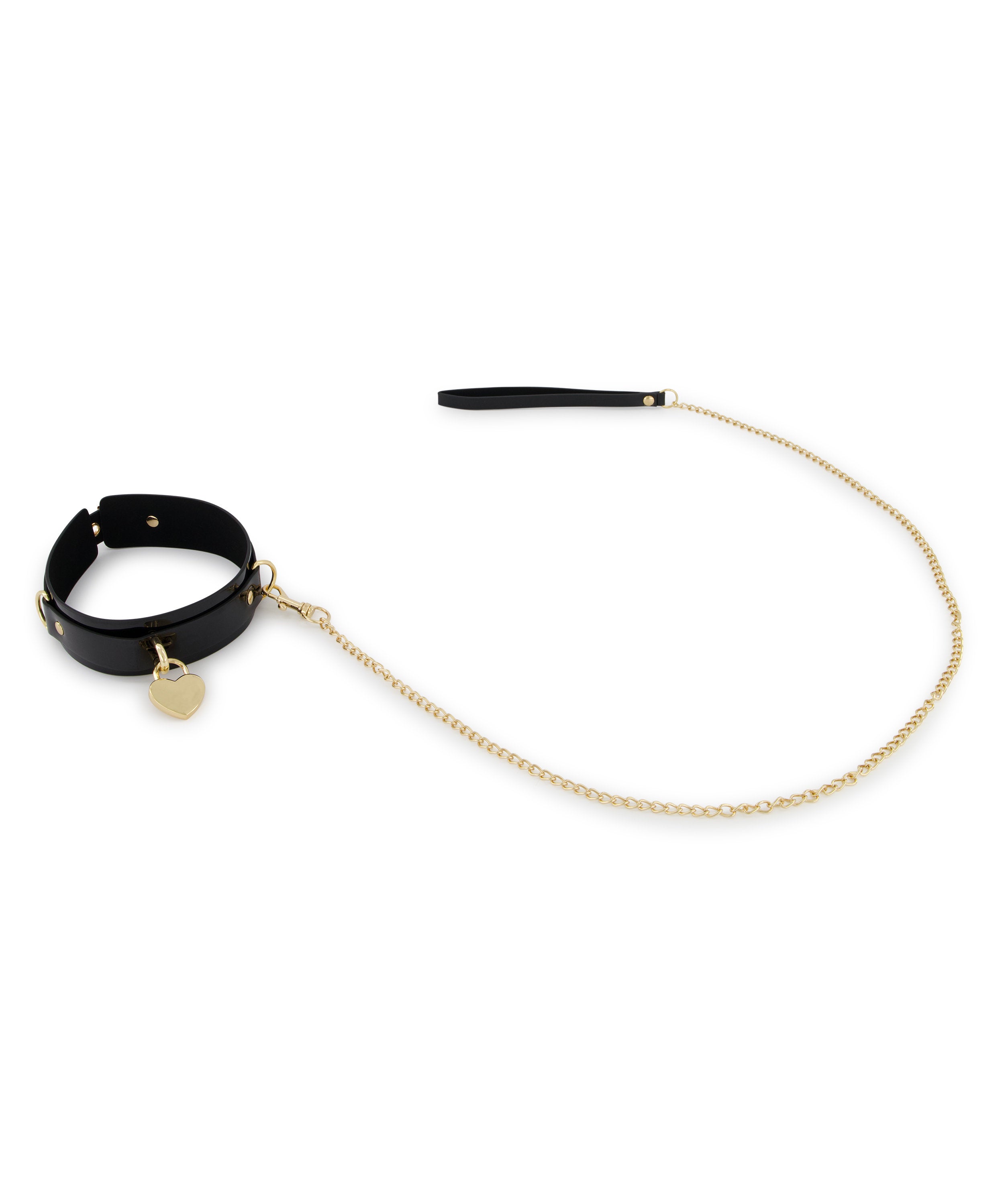 Choker Leash Glossy Pu_204308_Black_01