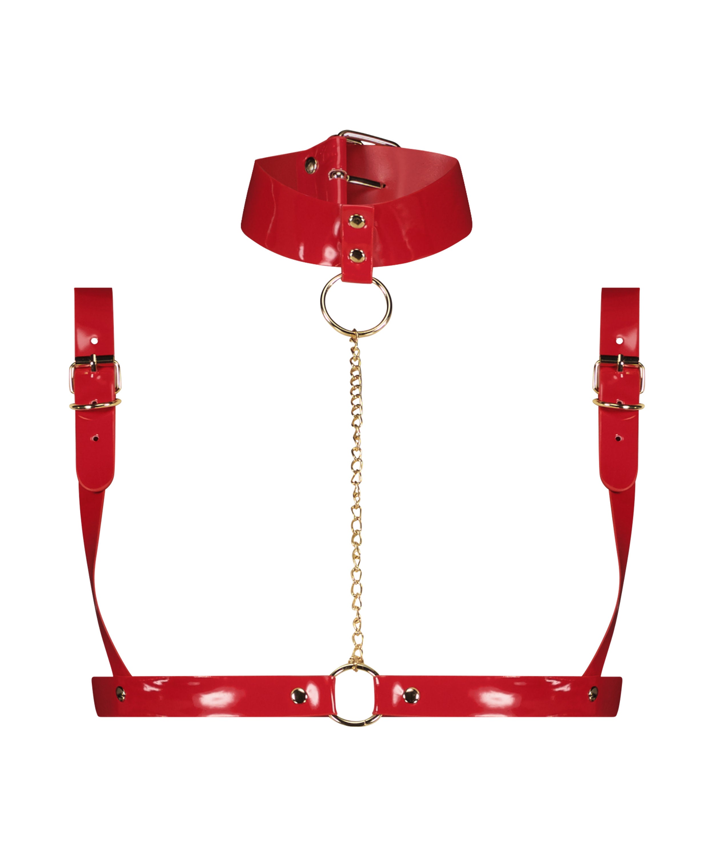 Harness Choker High Gloss Pu_204310_Tango Red_01