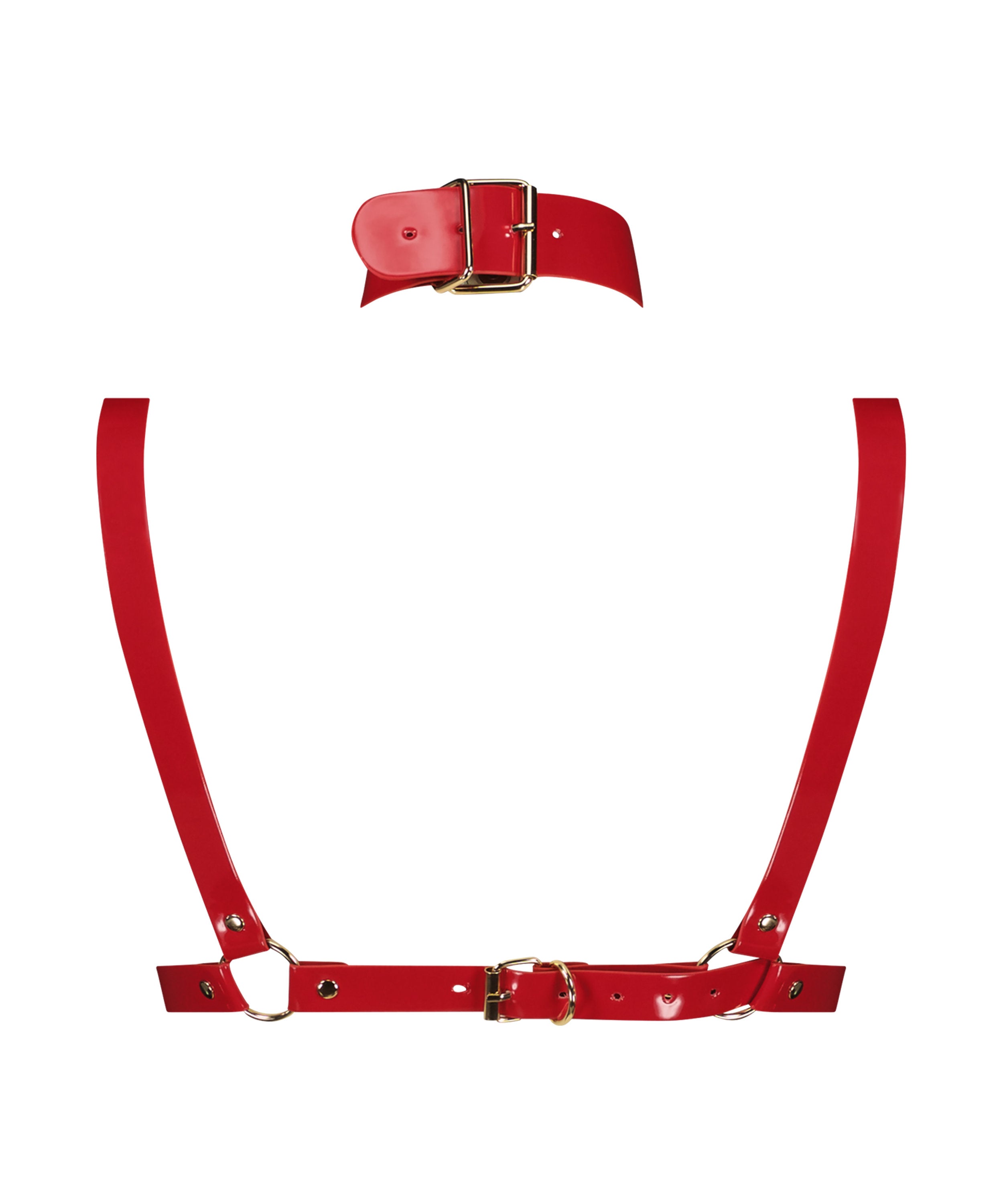 Harness Choker High Gloss Pu_204310_Tango Red_02