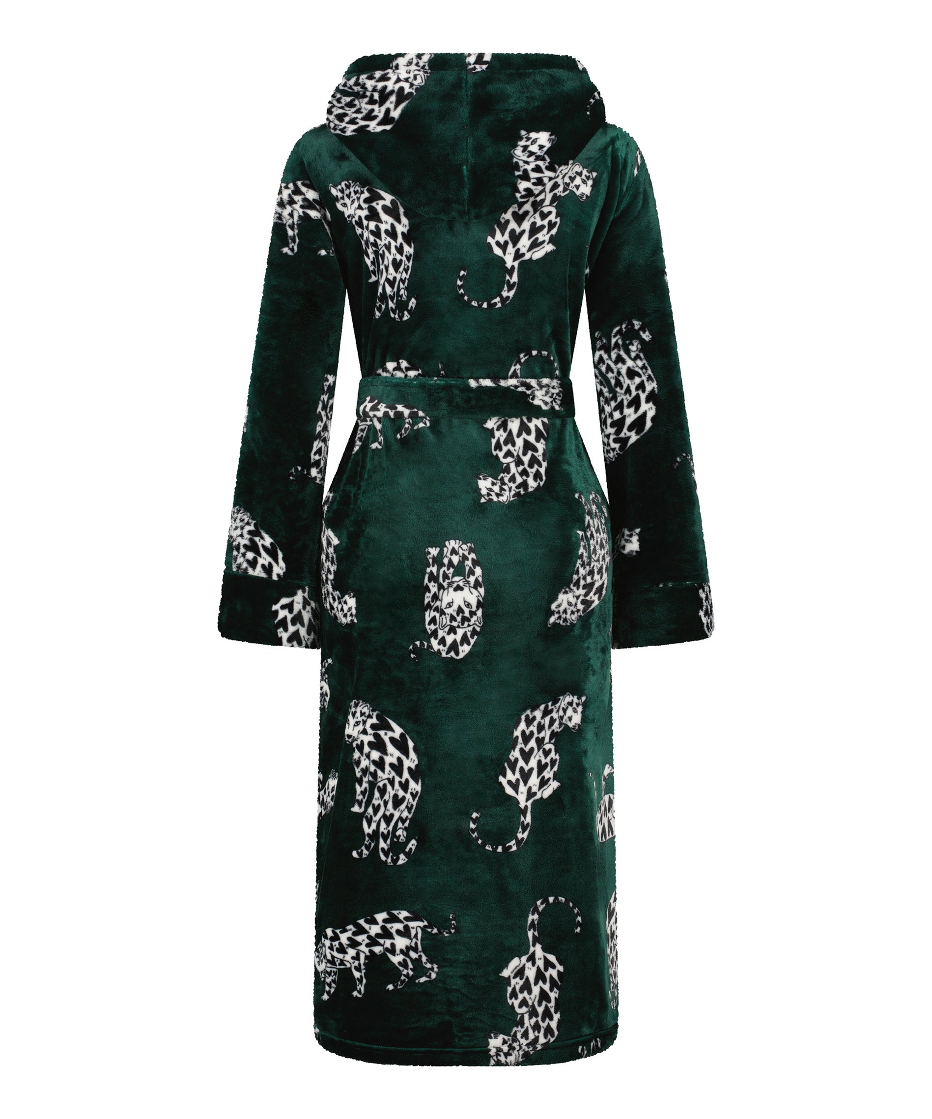 Robe Long Flannel Fleece Cats_204326_Alpine Green_05