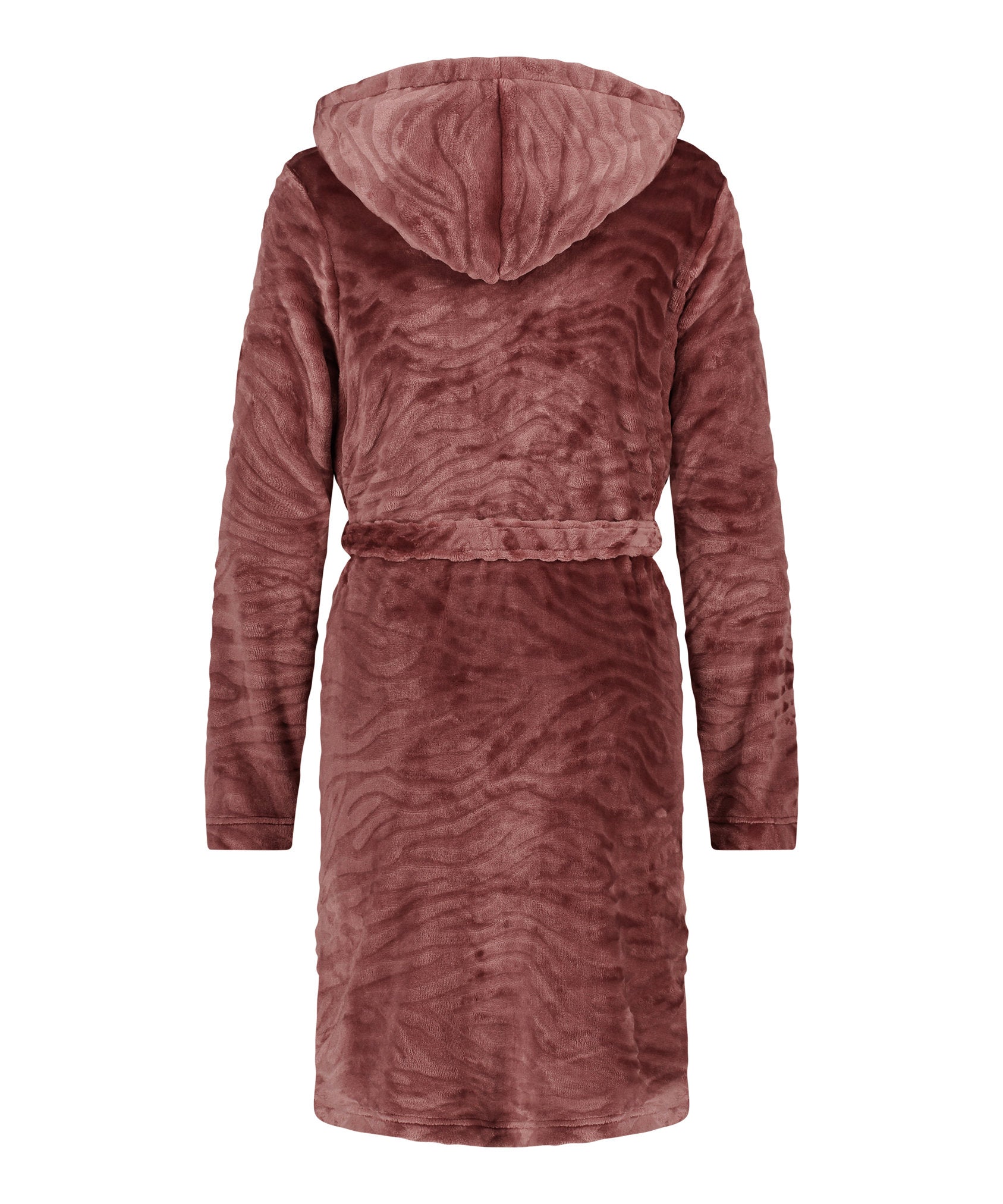 Robe Short Fleece Zebra Emb_204936_Rose Brown_05