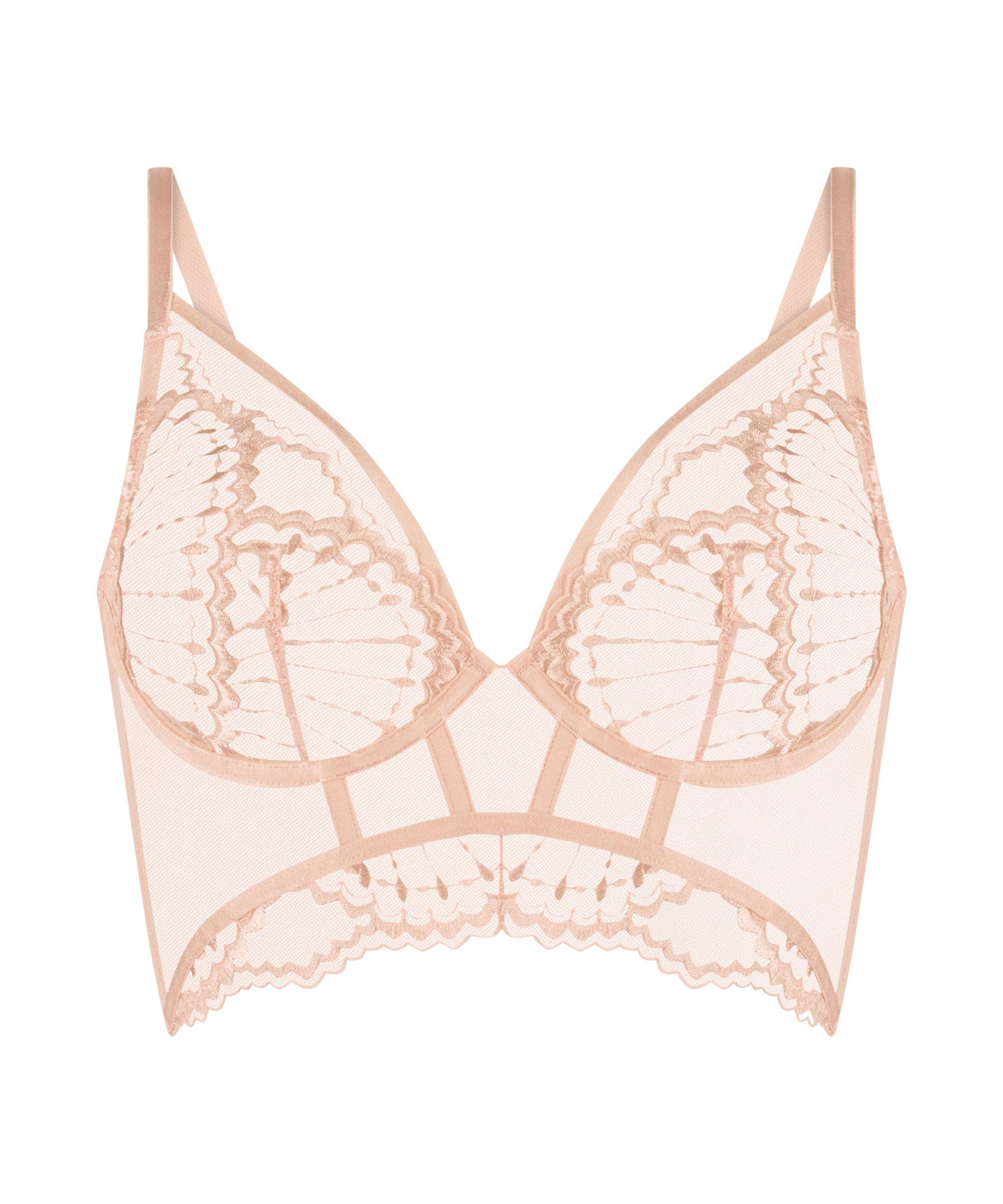 Jade Non Padded Underwired Longline Bra in Different Cup Sizes_206254_Pearl Blush_01