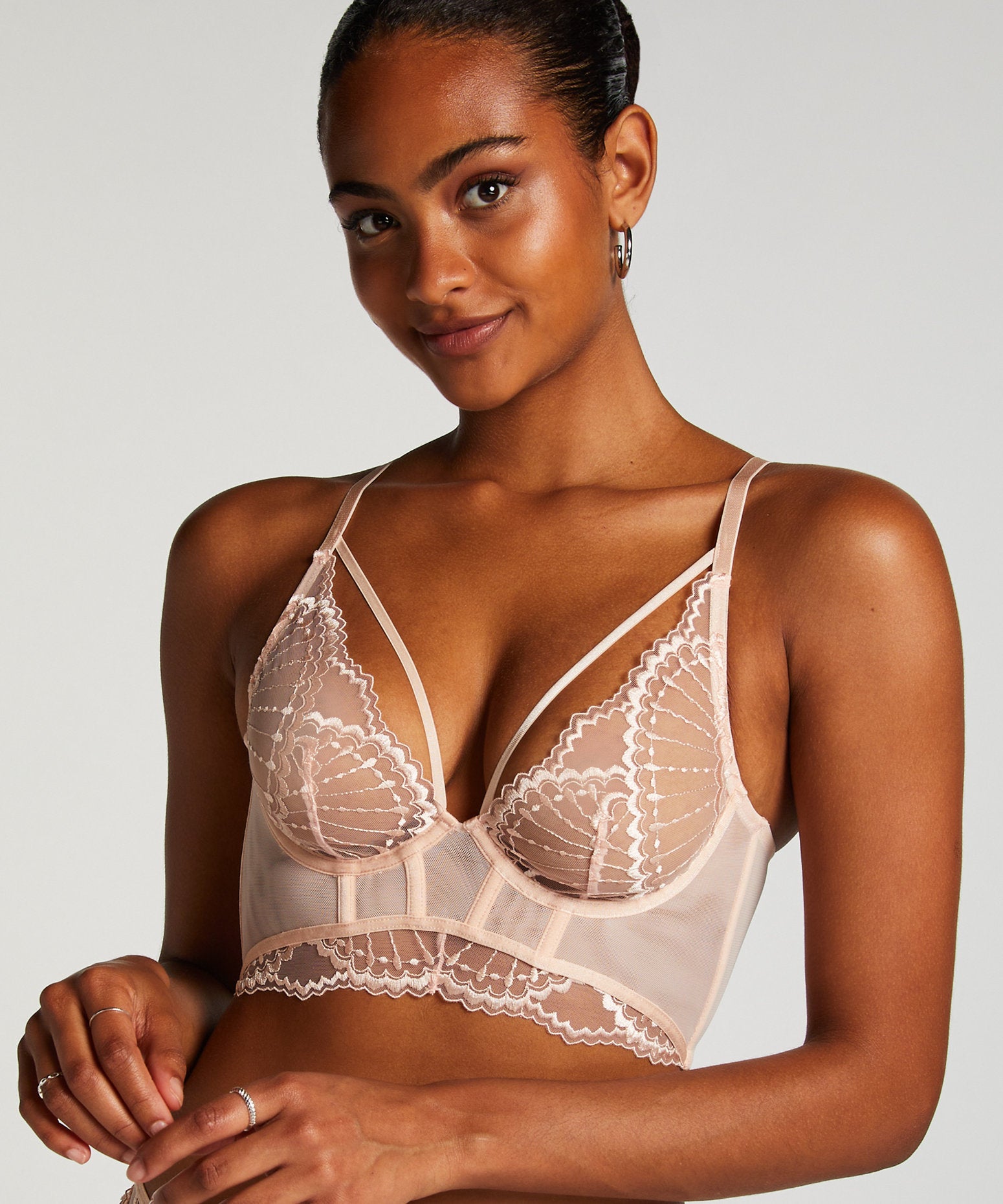 Jade Non Padded Underwired Longline Bra in Different Cup Sizes_206254_Pearl Blush_03