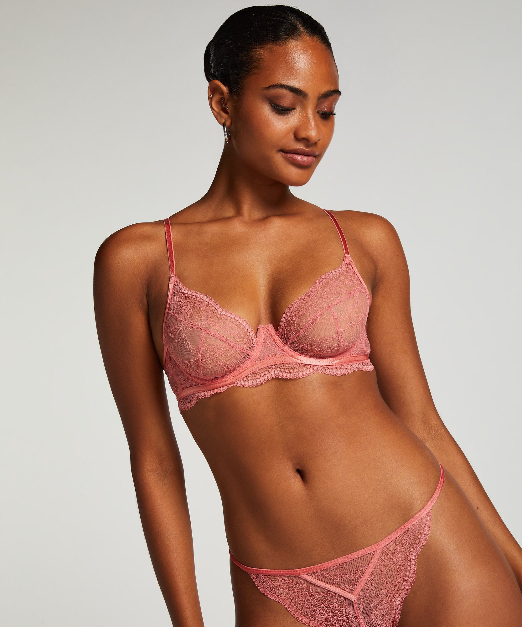 Isabelle Non-Padded Underwired Bra in Different Cup Sizes_206363_Tea Rose_03
