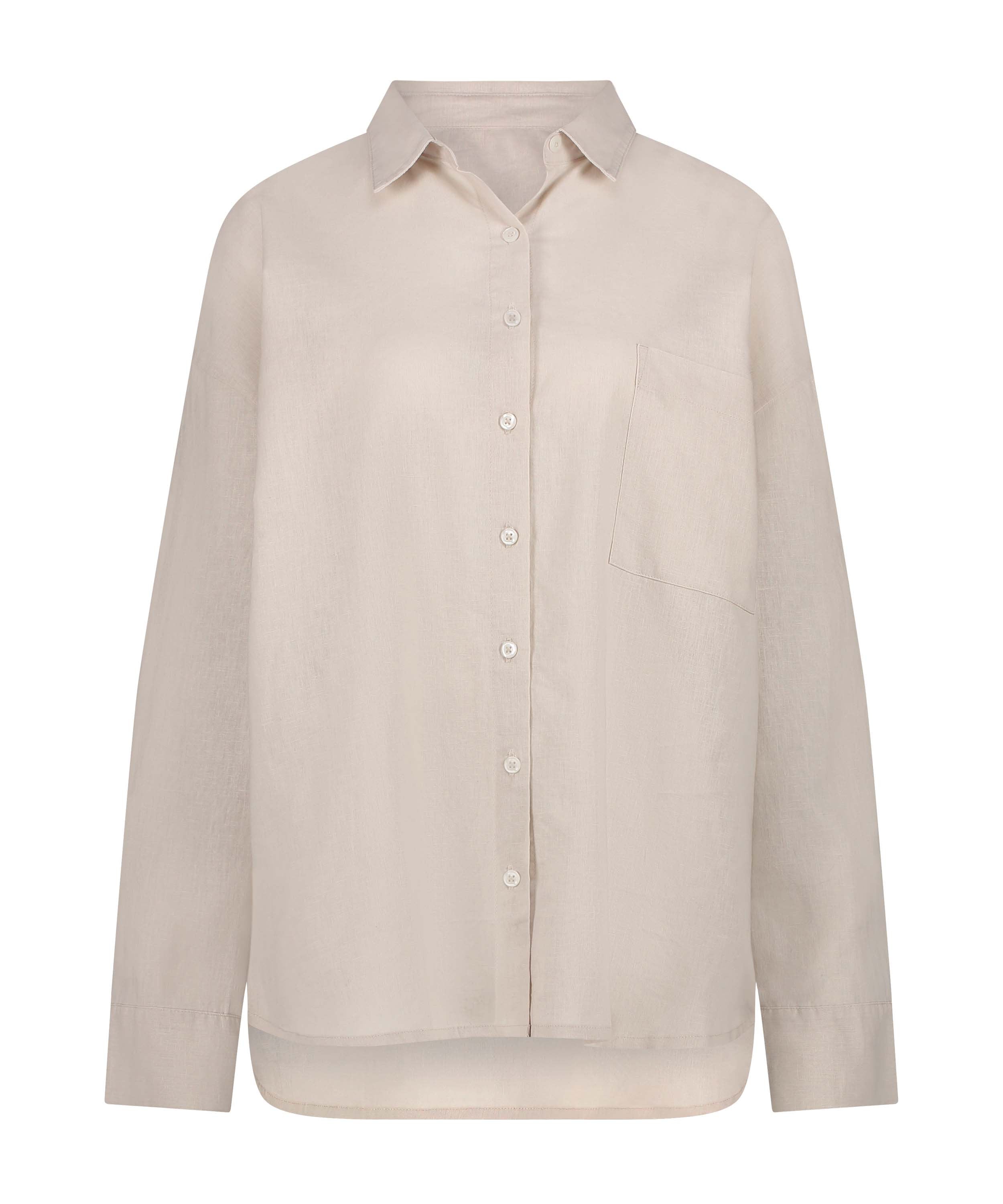 Linen Pyjama Top_206532_Almond Peach_05