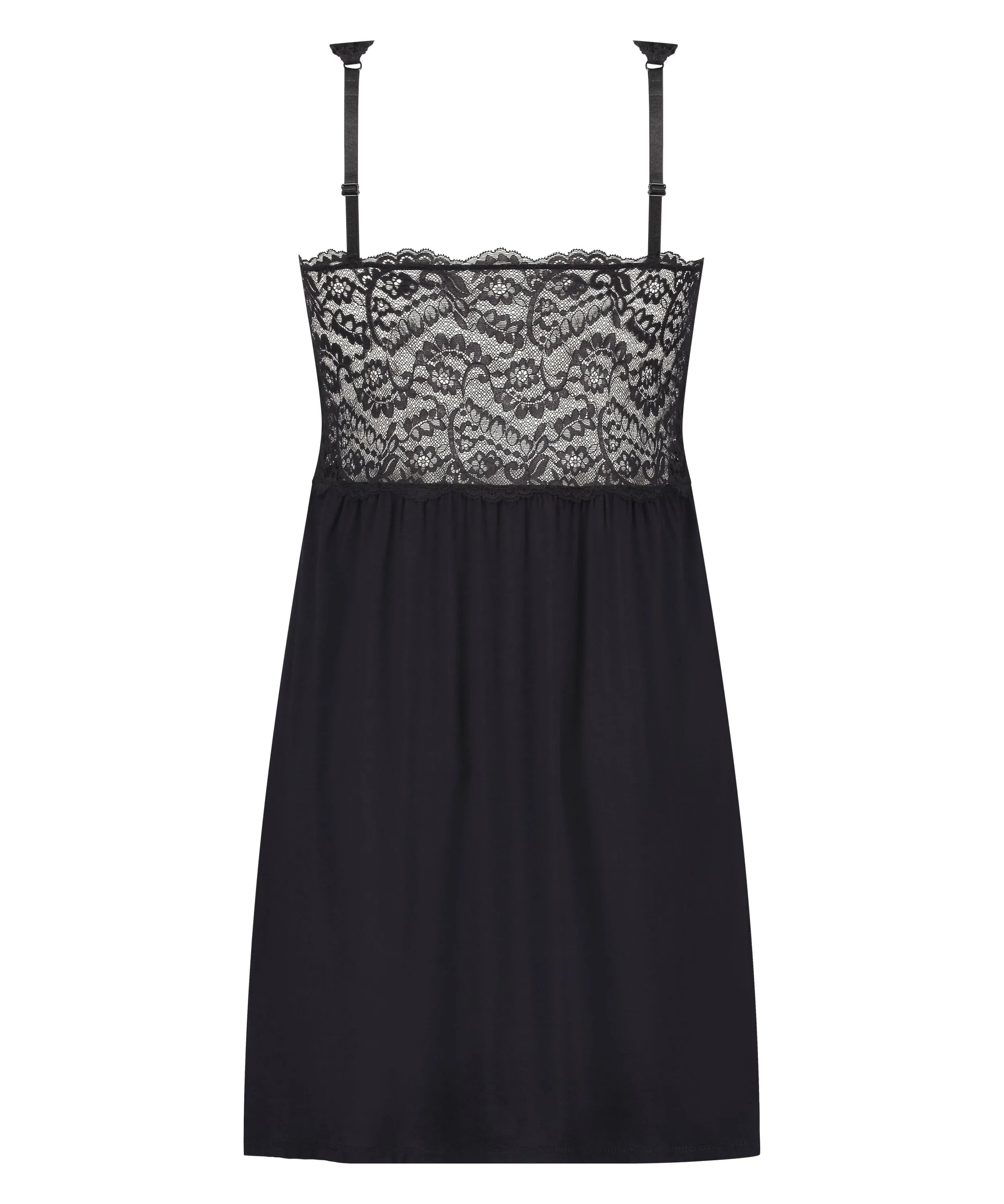 Hunkemoller Black Women Nora Lace Slip Dress SKU: 207083_Black Image 05