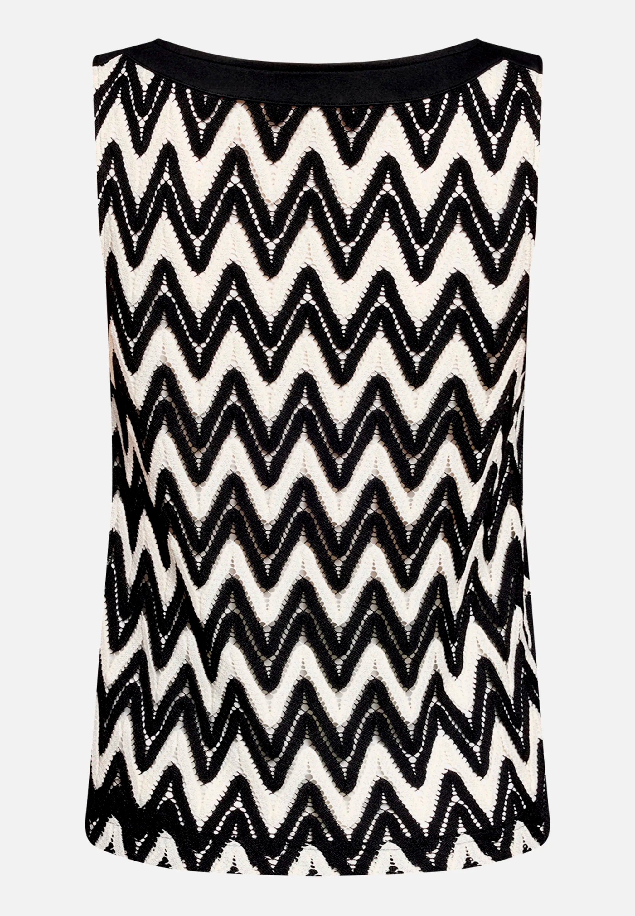 Betty Barclay Black/Cream Women Textured Sleeveless Shirt SKU: 2107-3376_9812 Image 05