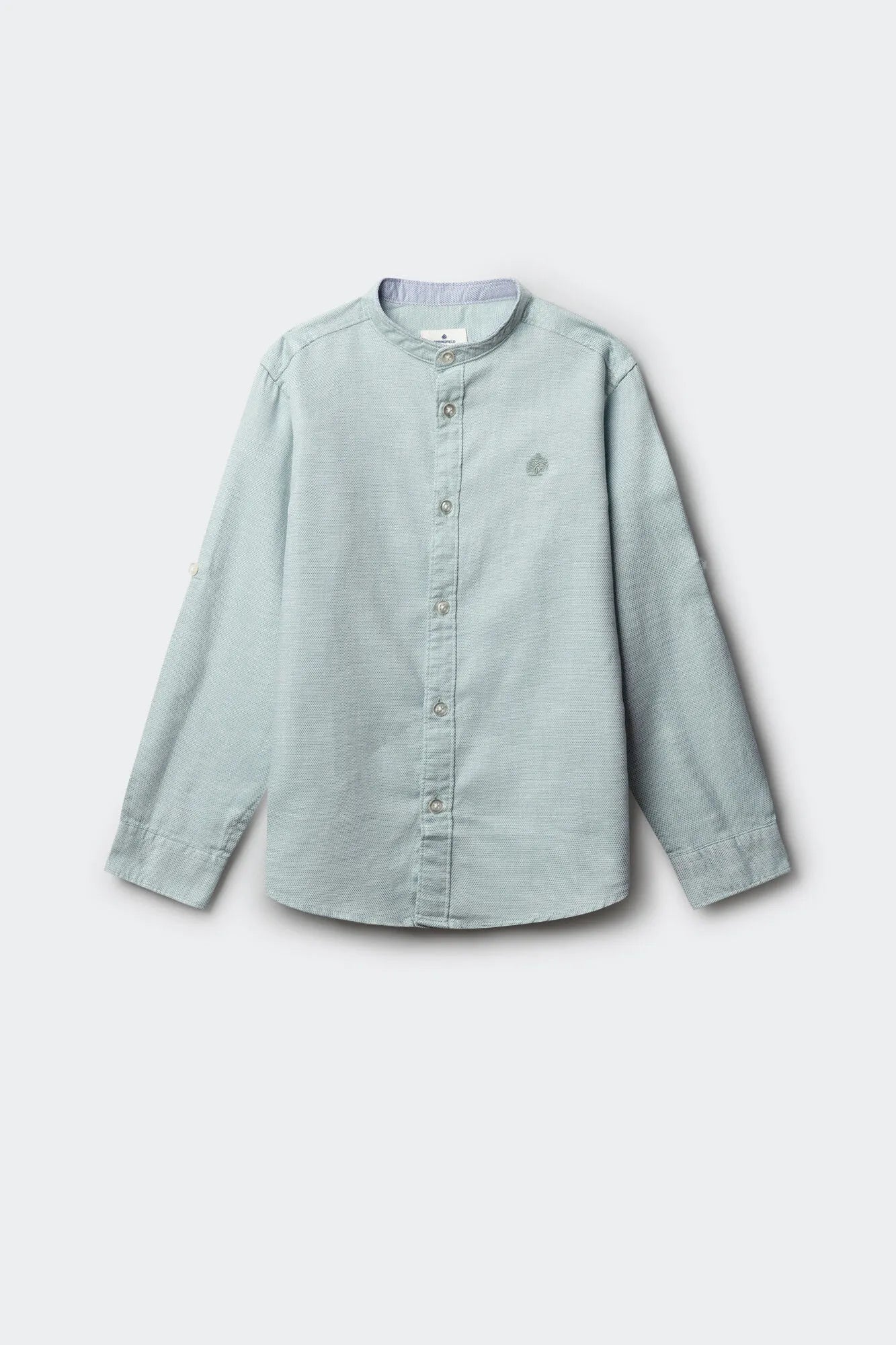 Springfield Green Boys Trevi Mandarin Collar Shirt SKU: 2123004_25 Image 01