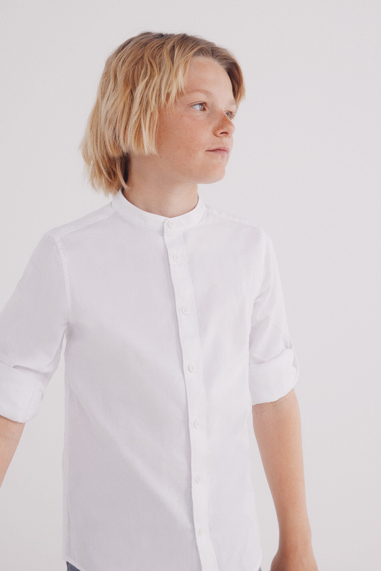 Springfield_Structured Shirt with Mandarin Collar For Boys_2129013_12_04