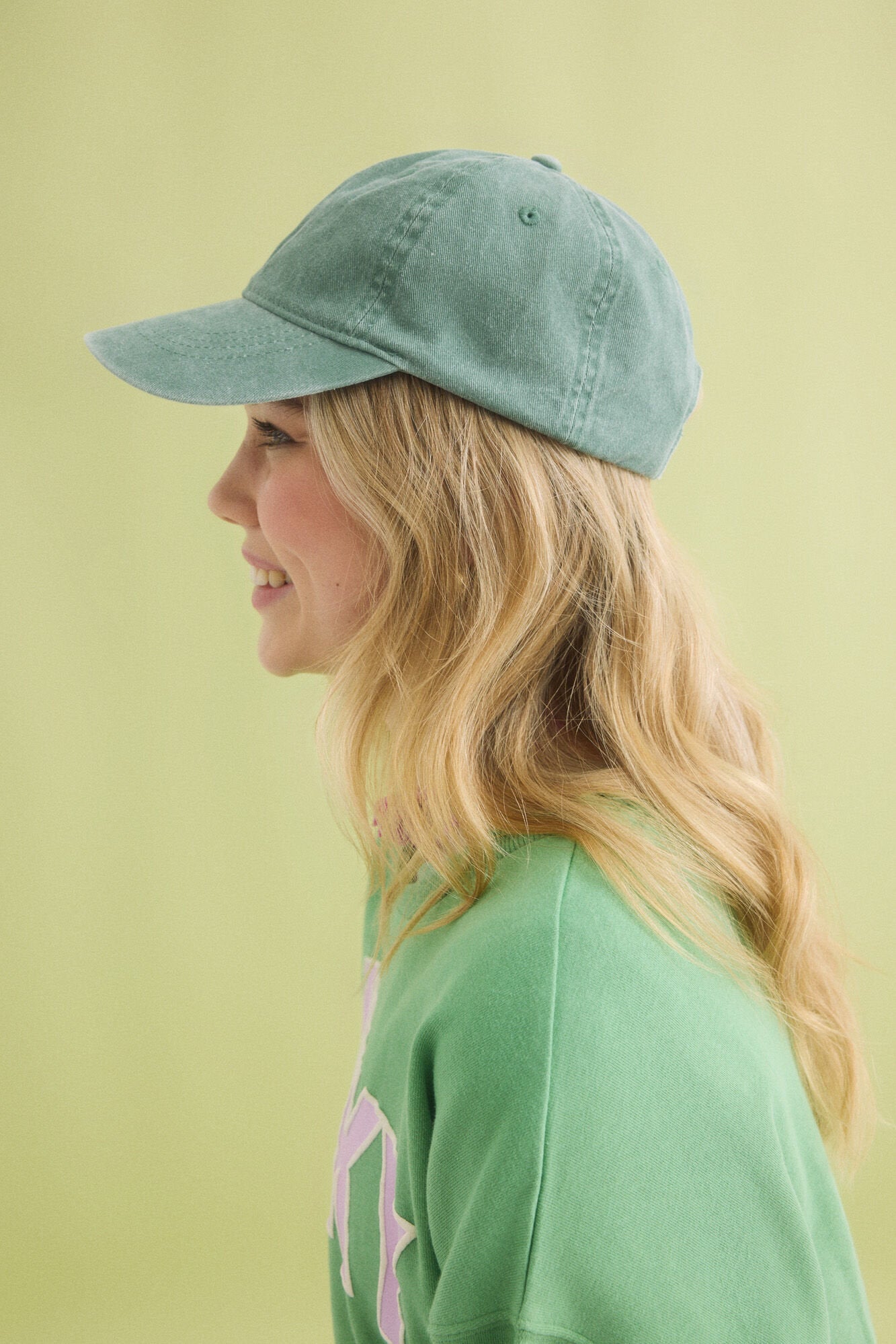Women Secret_Green Adjustable Cotton Cap_2149033_21_03
