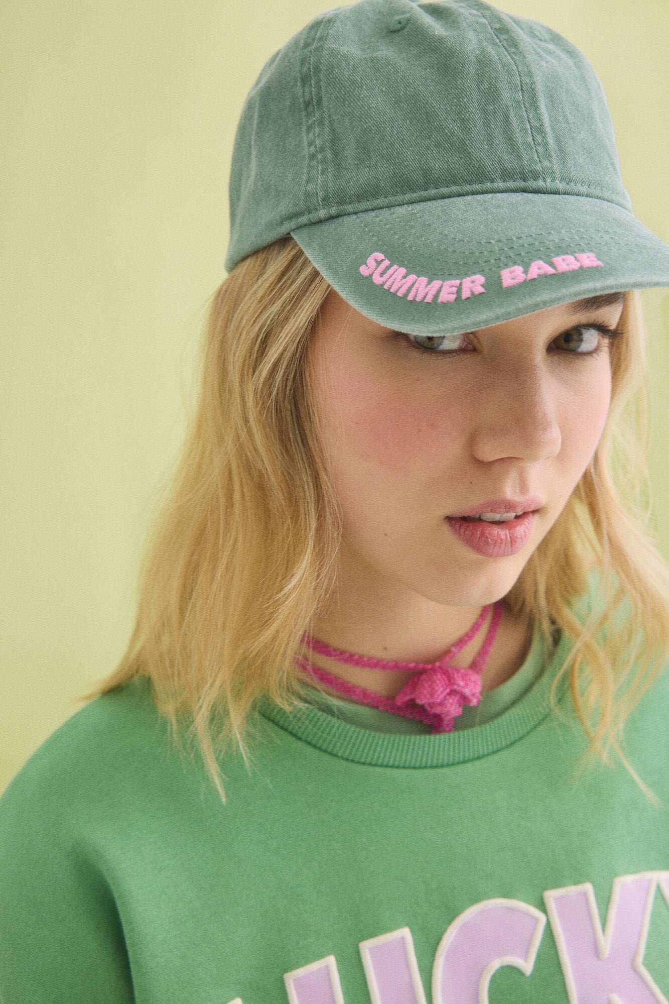 Women Secret_Green Adjustable Cotton Cap_2149033_21_04