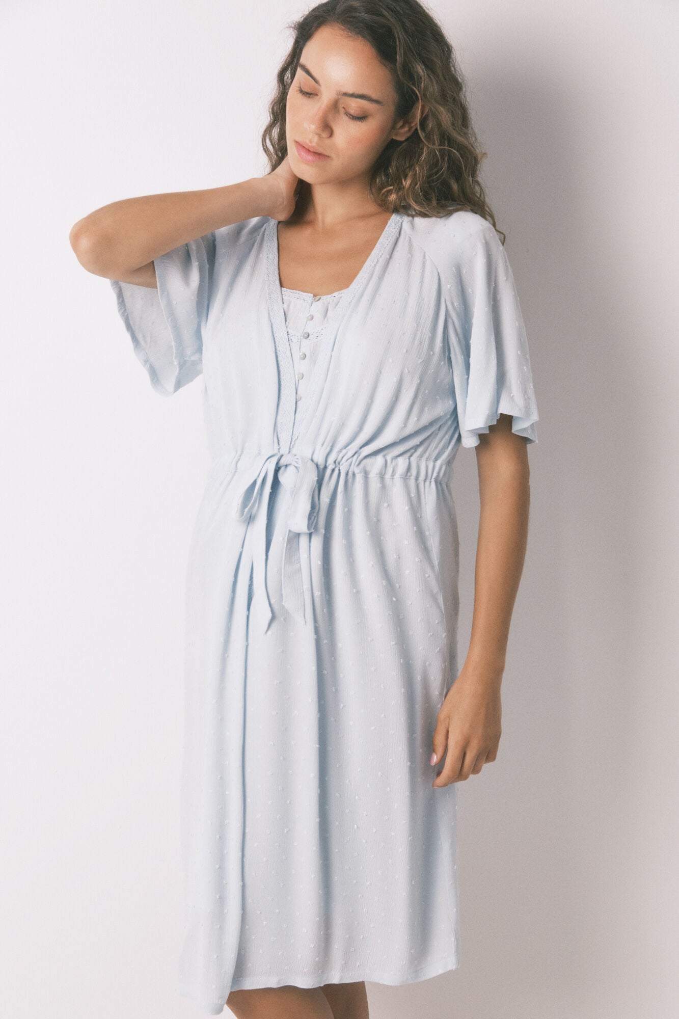 Women Secret_Green_Robe "Maternity" Short Sleeve and Green Viscose_2172320_29_03
