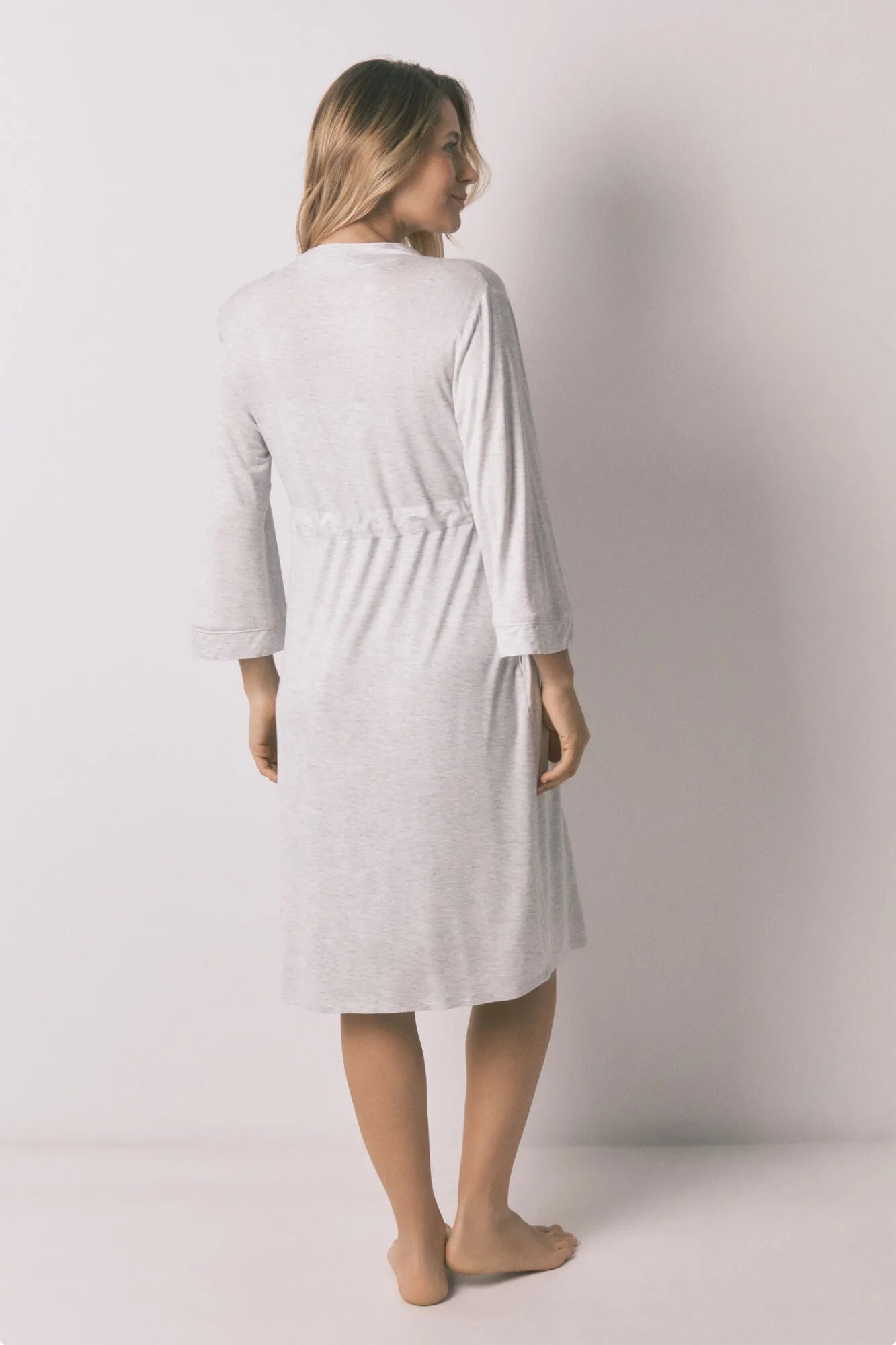 Women Secret Dark Grey Women Grey "Maternity" Belted Robe SKU: 2173141_44 Image 05