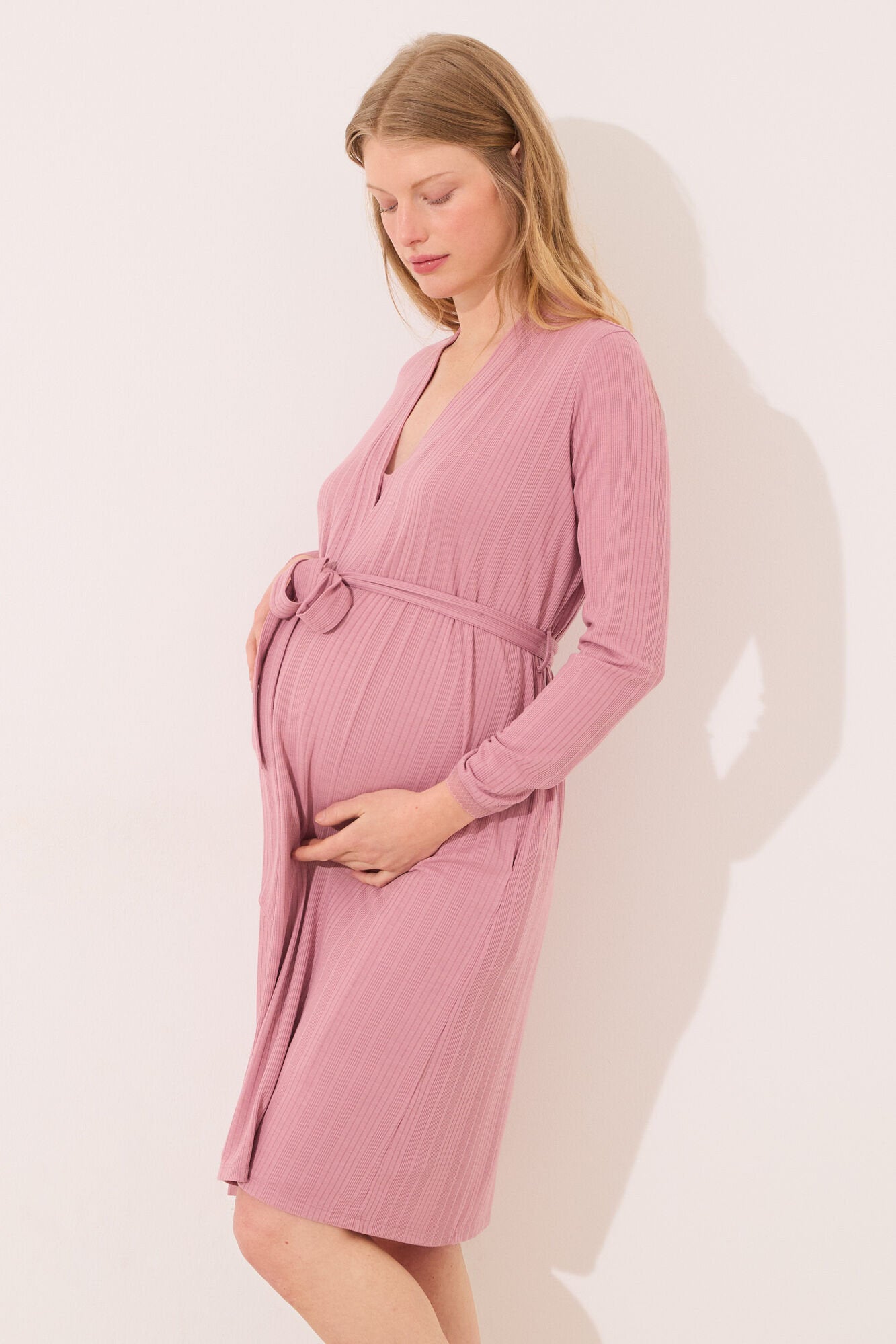 Women Secret_Pink "Maternity" Pointelle Midi Robe_2179122_72_01