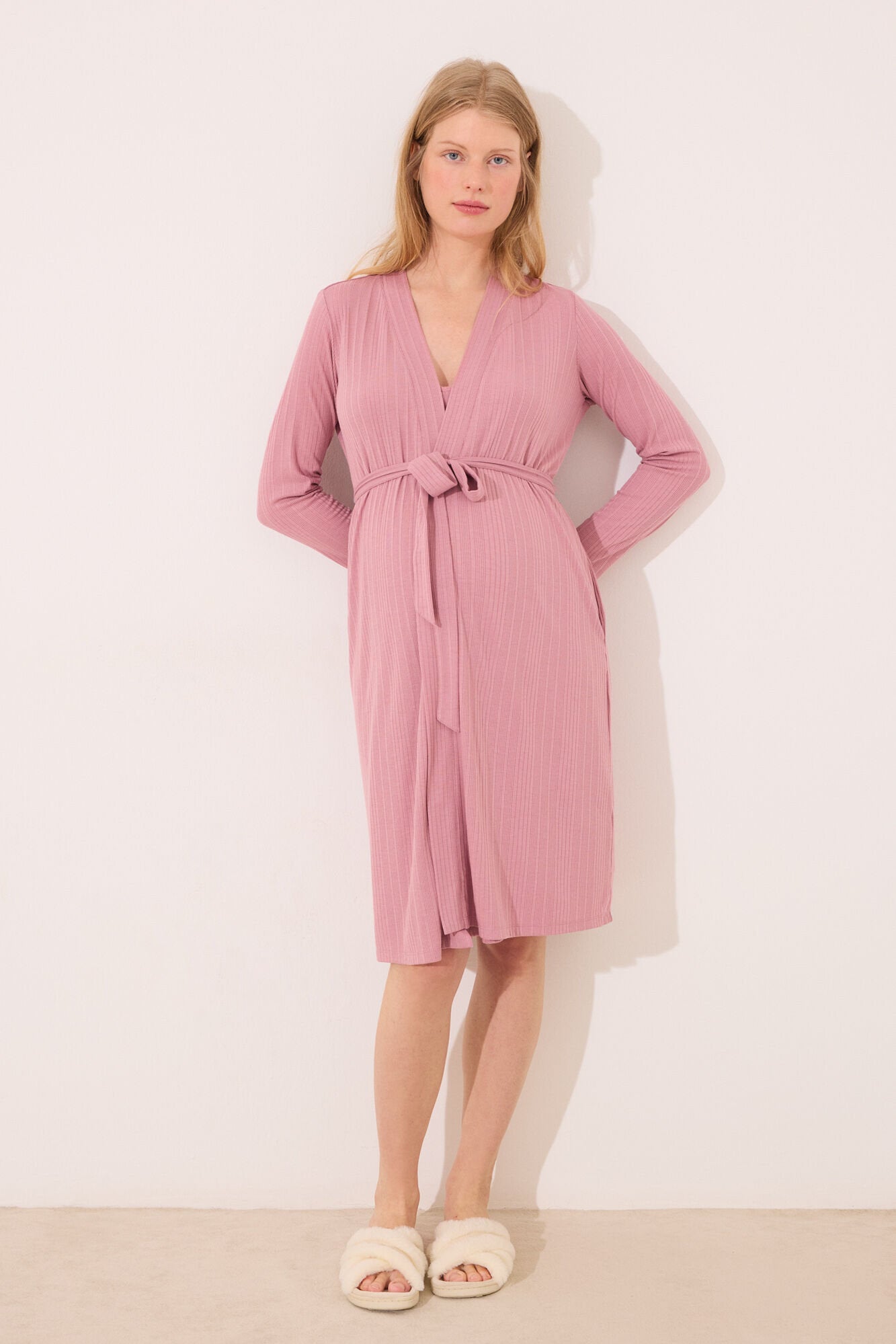 Women Secret_Pink "Maternity" Pointelle Midi Robe_2179122_72_03