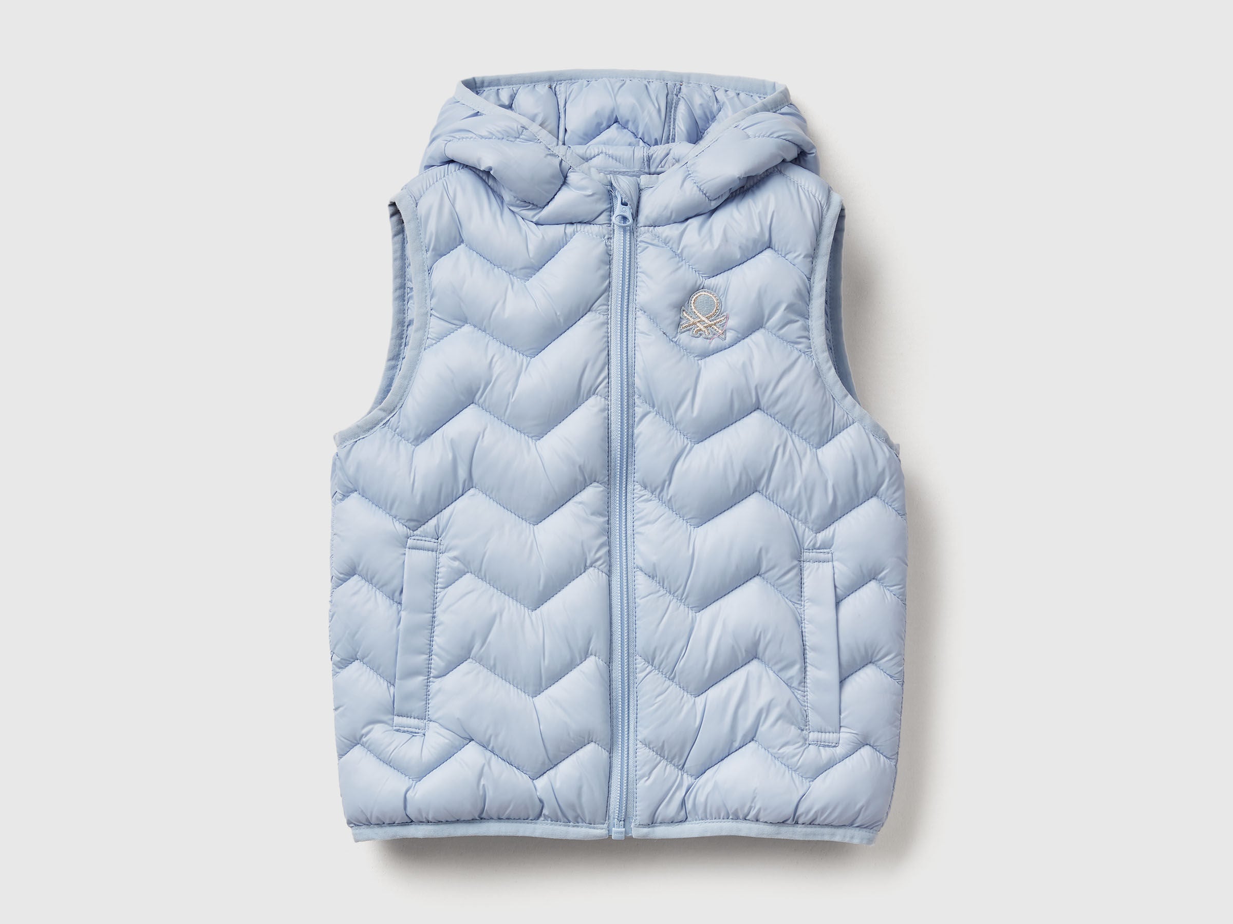 Benetton_Light Blue_Padded Vest with Hood_21INGJ00H_11Y_01