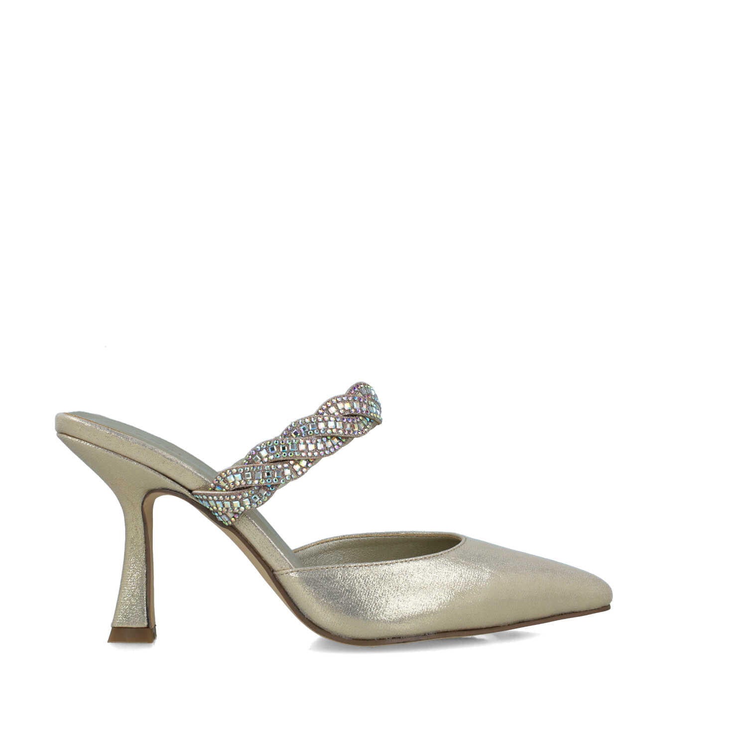 Gold Sandal With Embellished Strap_24795_00_01