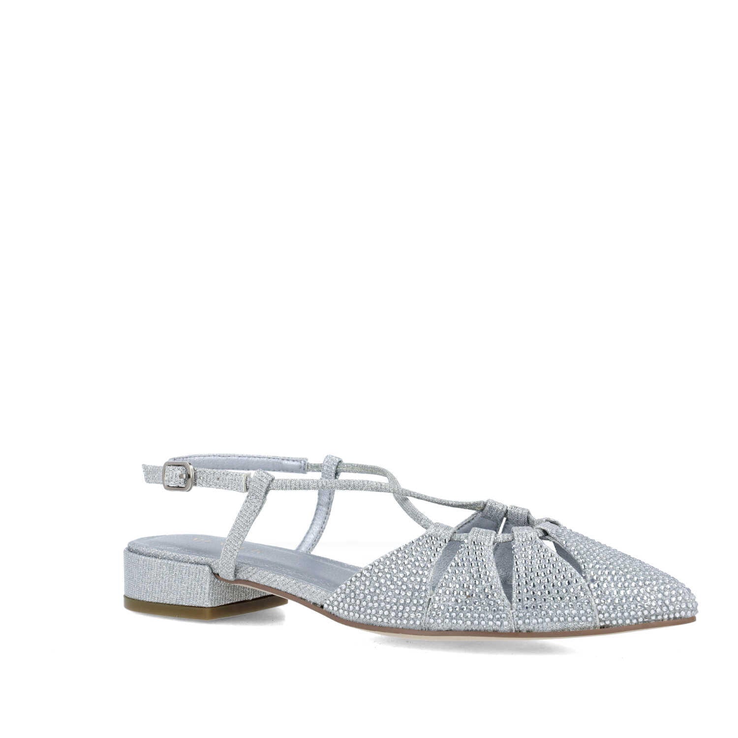 Silver Pump Style Sandal Mule_24834_09_02