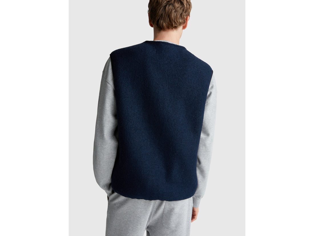 Benetton_Dark Blue_Vest in Wool Blend_24RDUJ00R_616_02