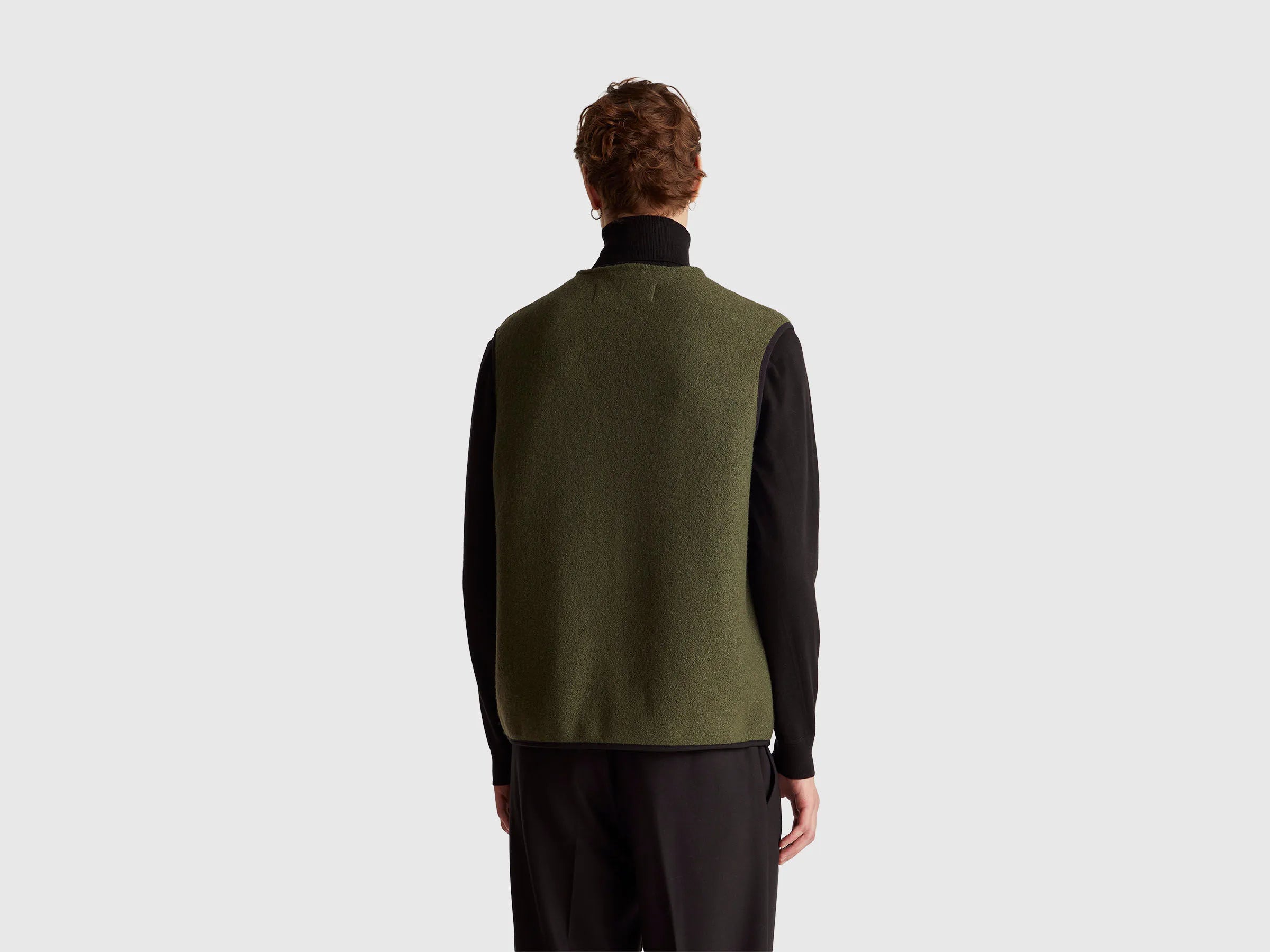 Benetton_Military Green_Vest in Wool Blend_24RDUJ00R_87V_02