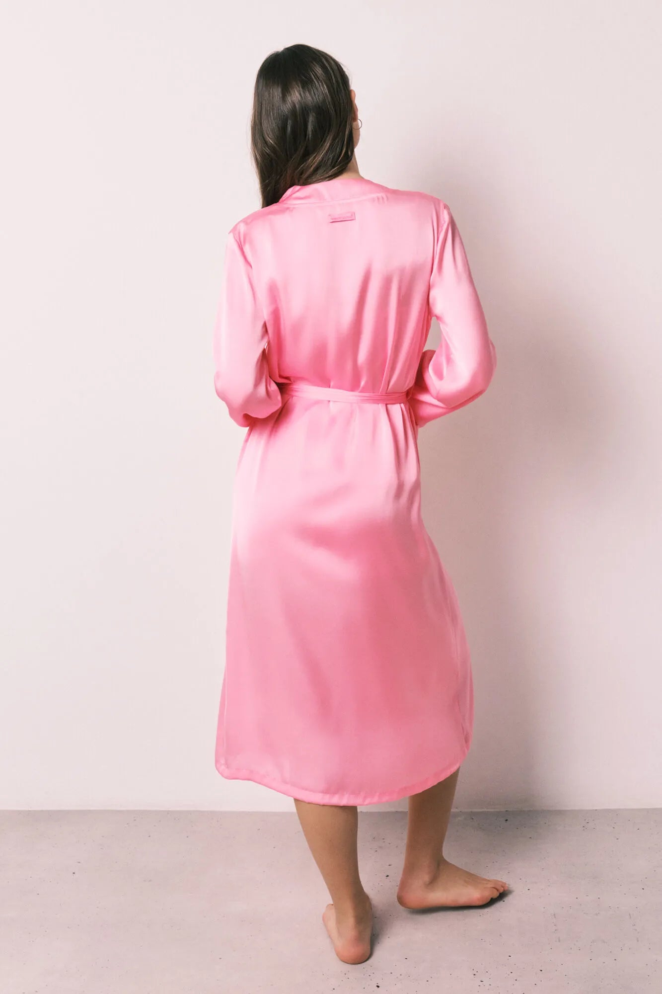 Women Secret Pink Women Pink Satin Midi Robe SKU: 2533686_71 Image 05