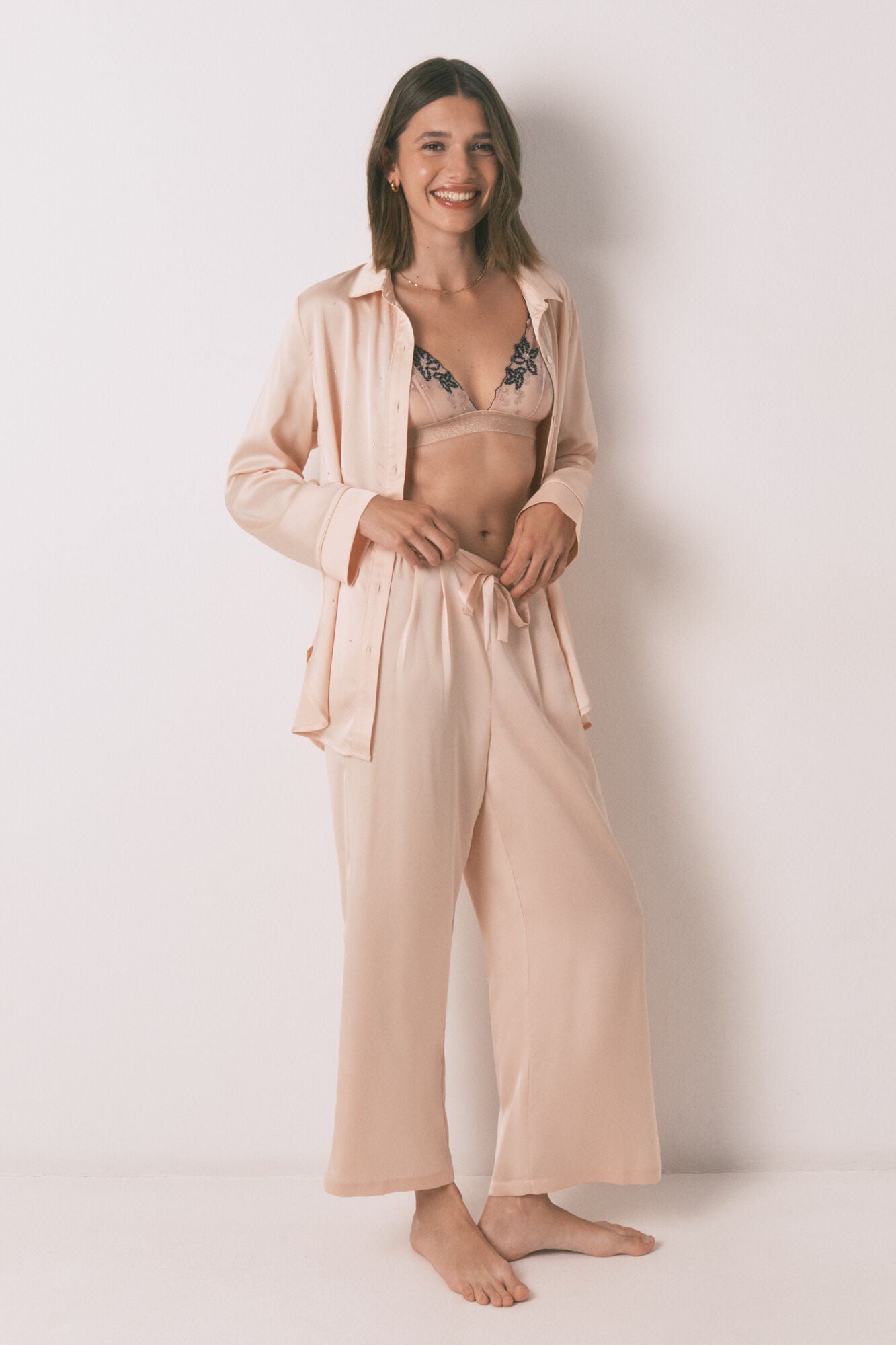 Women Secret_Orange_Long Satin Strass Pajama in Orange_2542458_64_03