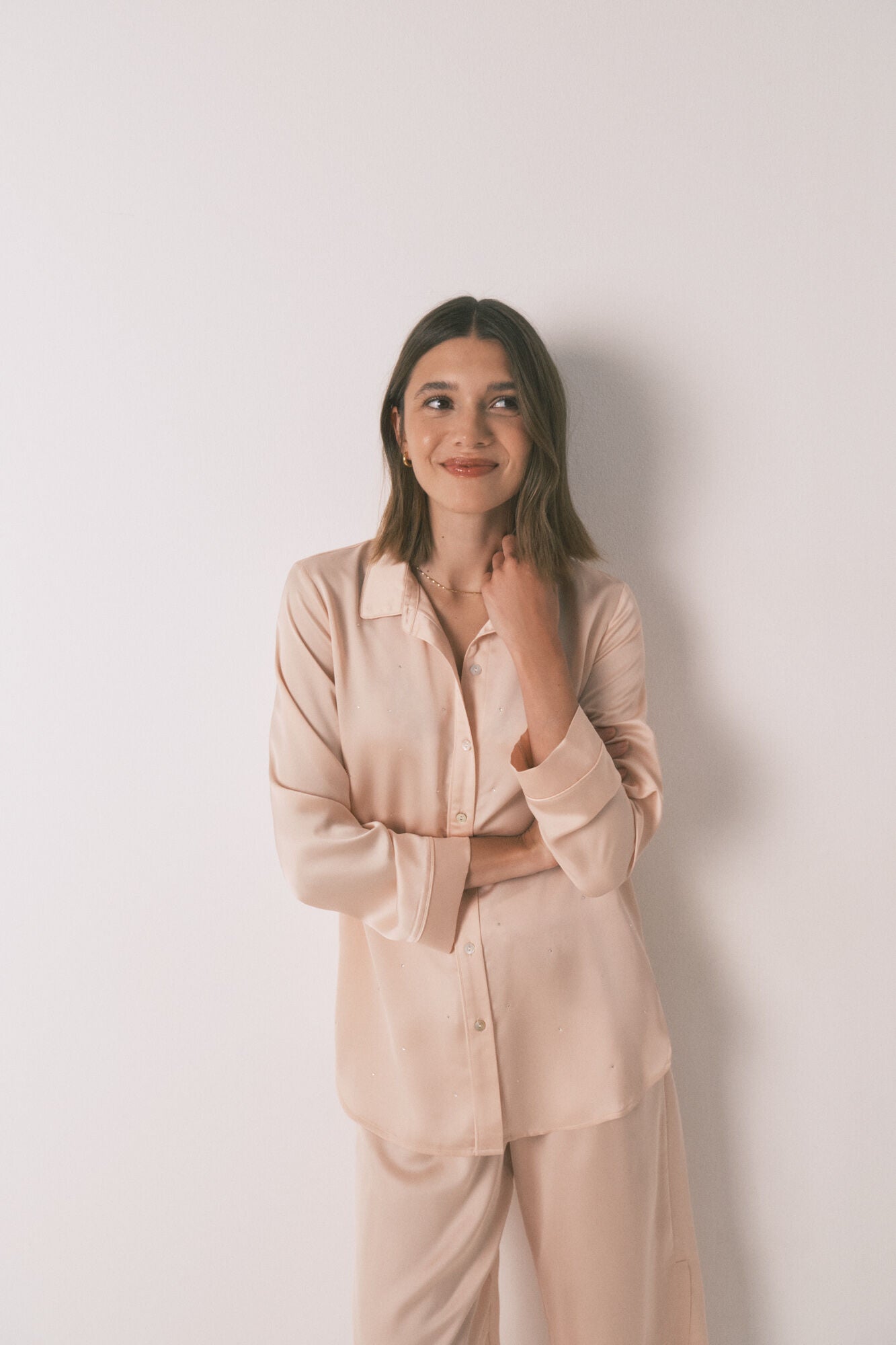 Women Secret_Orange_Long Satin Strass Pajama in Orange_2542458_64_05