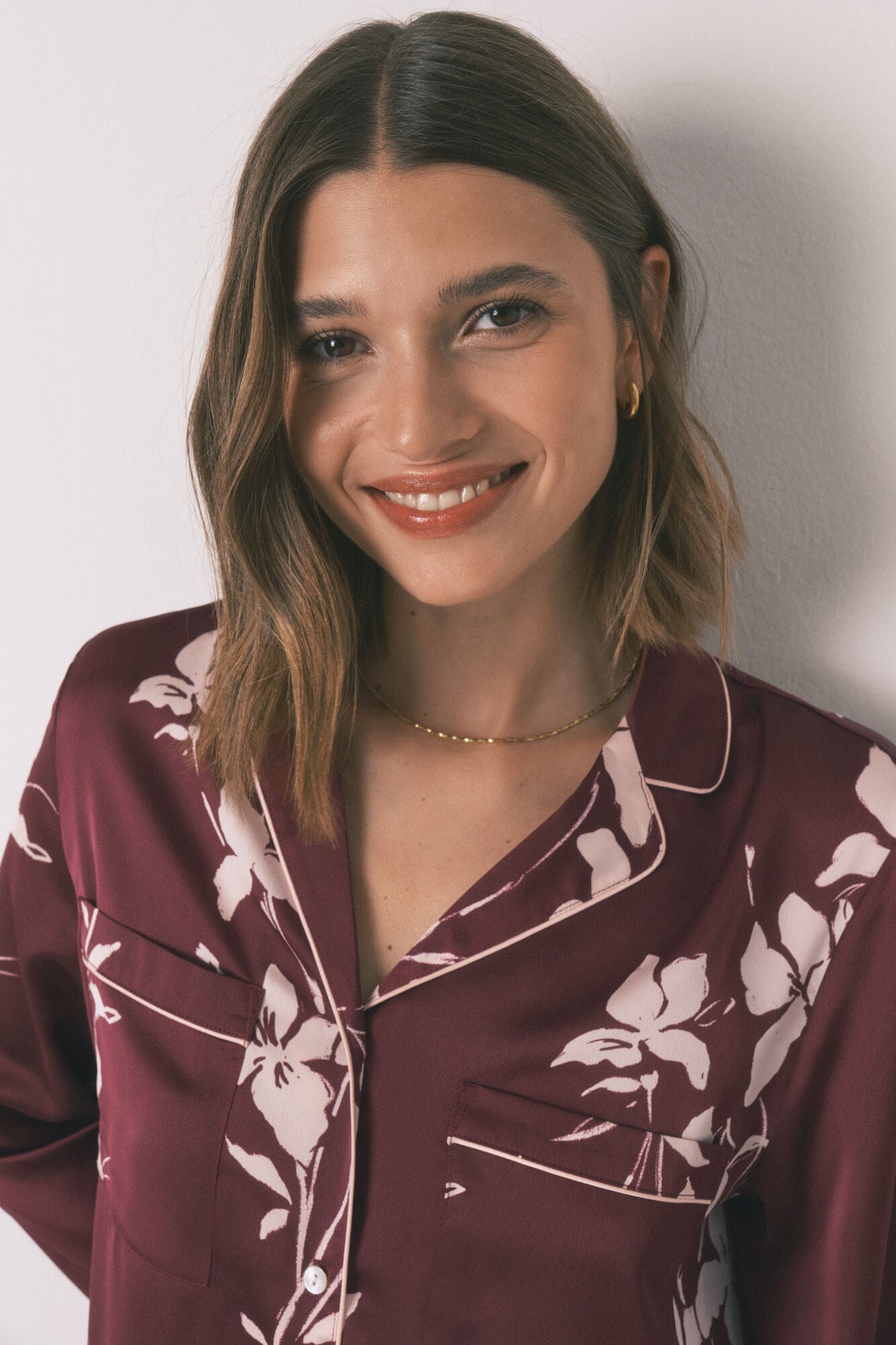 Women Secret_Red_Long Maroon Floral Classic Pyjamas_2542459_58_04